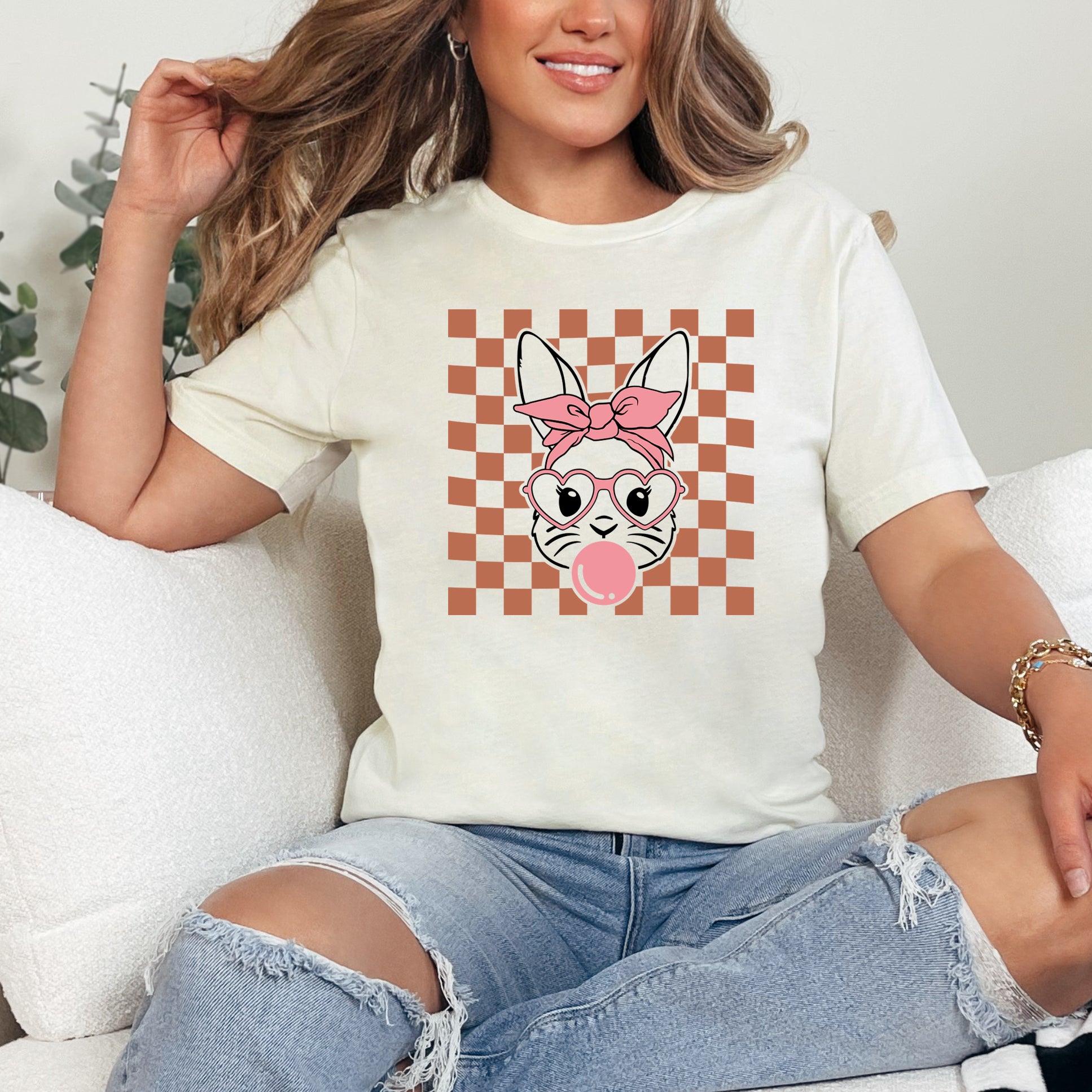 Checkered Bunny | Short Sleeve Graphic Tee