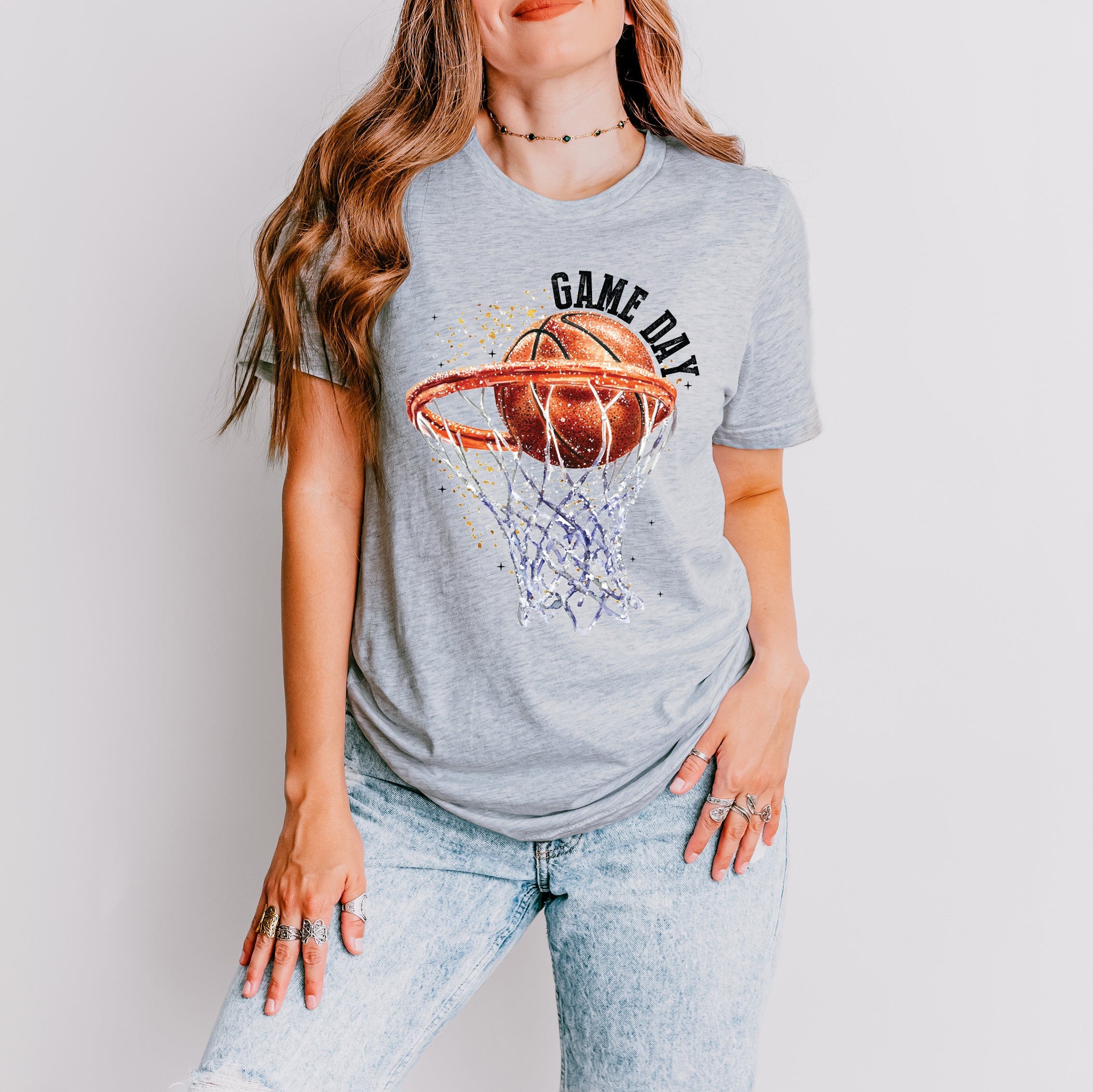 Basketball Game Day Hoop | Short Sleeve Graphic Tee