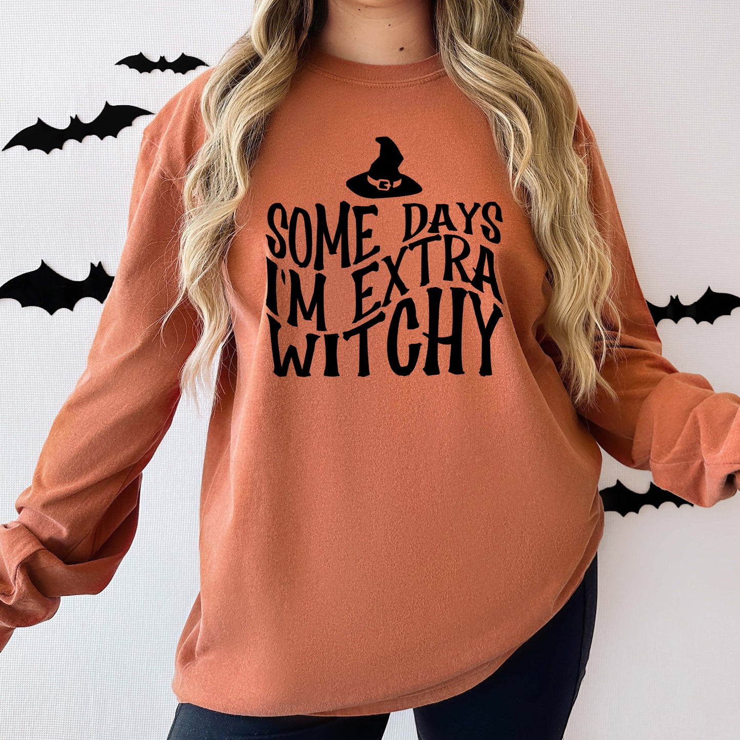 I'm Extra Witchy Wavy | Garment Dyed Long Sleeve
