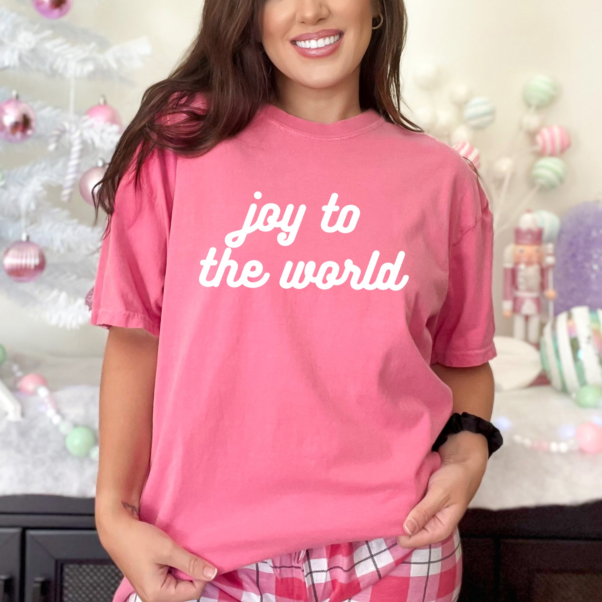 Joy To The World Bold Cursive | Garment Dyed Tee