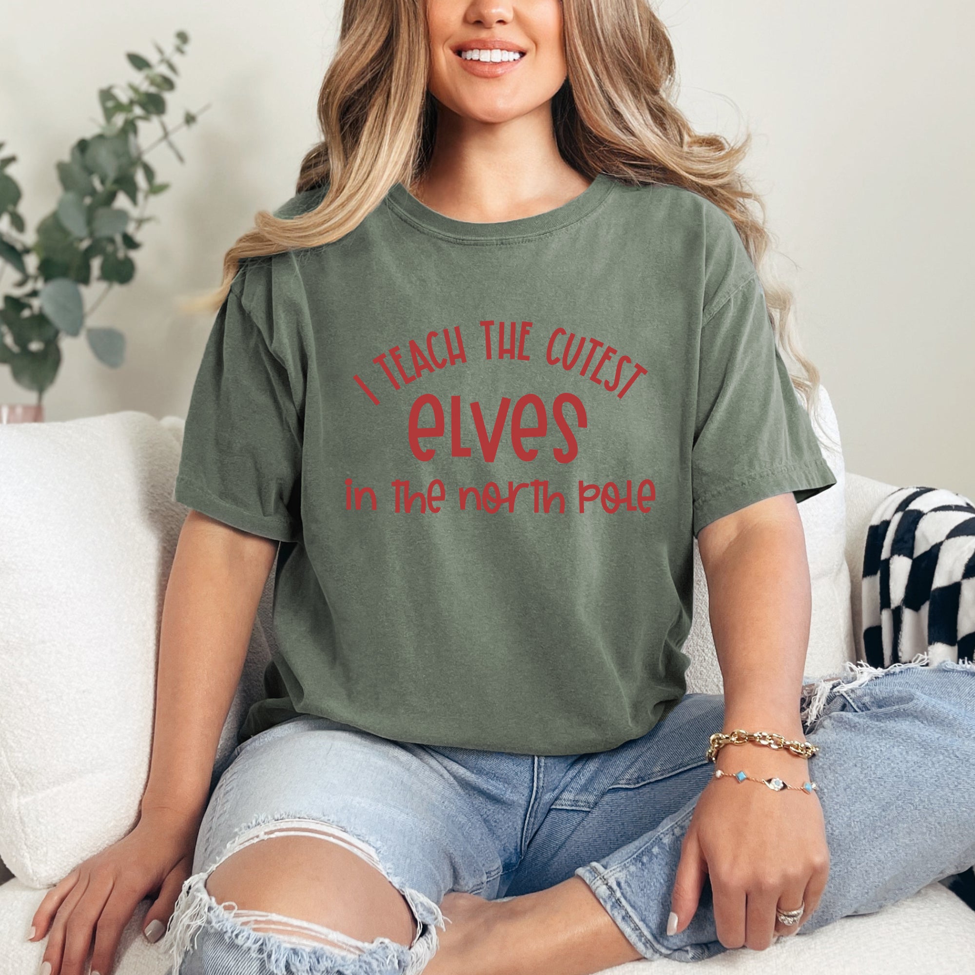 I Teach The Cutest Elves In The North Pole | Garment Dyed Tee