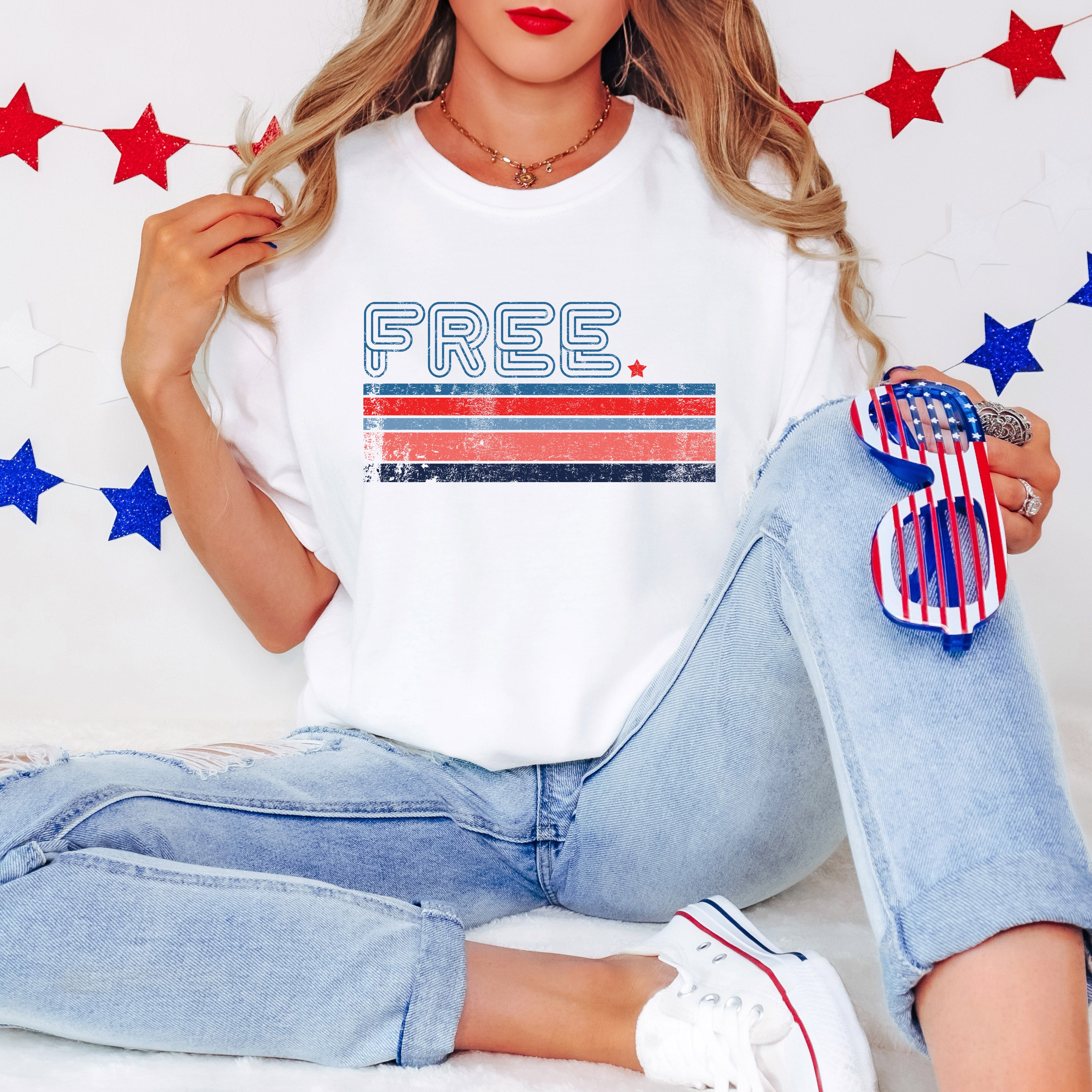 Free Stripes Retro | Garment Dyed Short Sleeve Tee