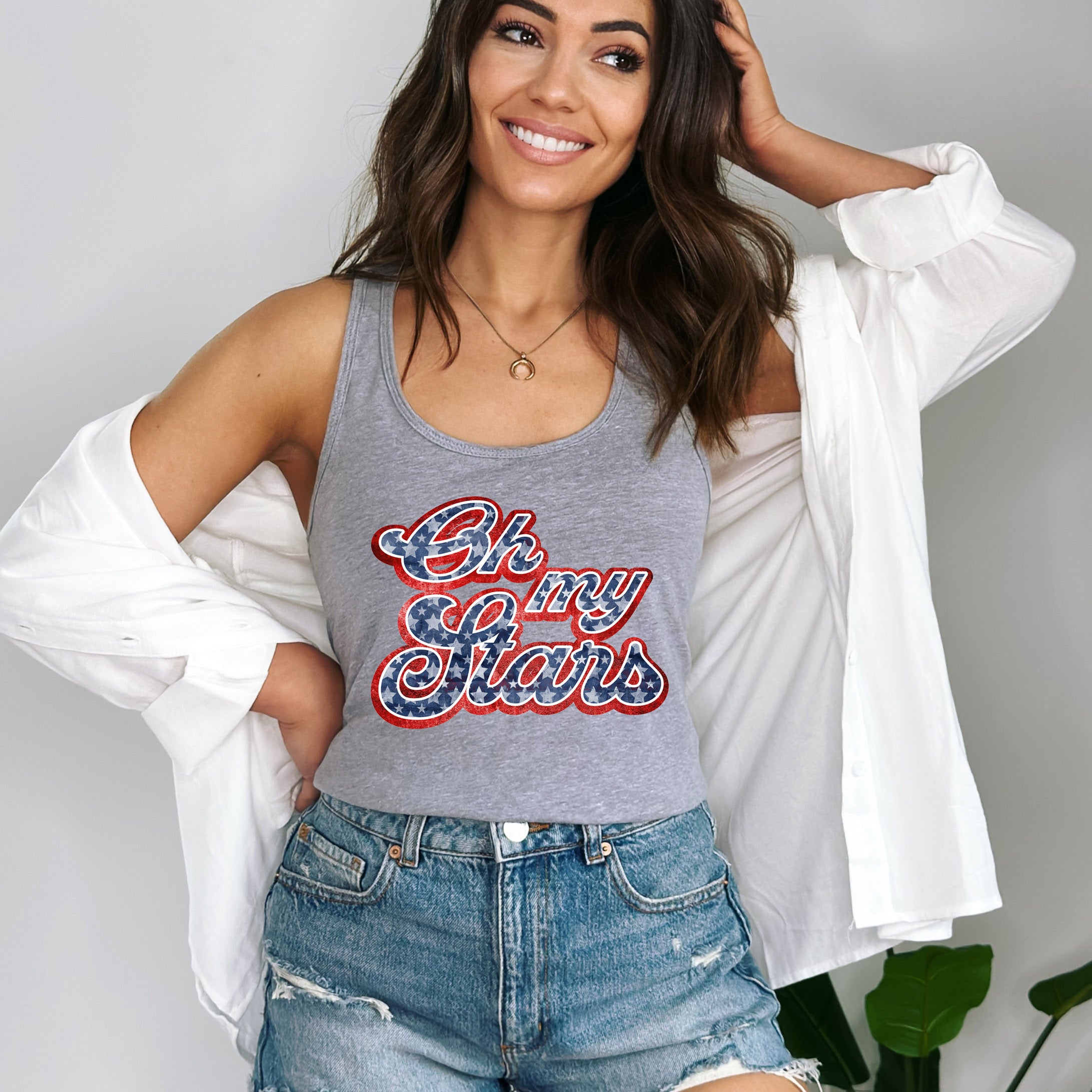 Oh My Stars Cursive | Racerback Tank