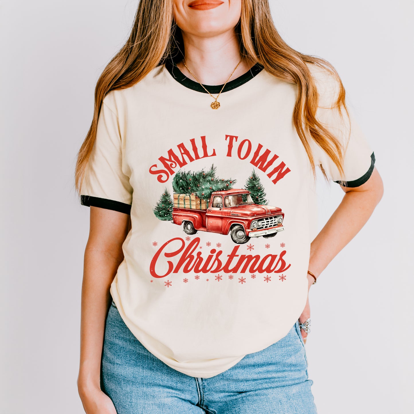 Small Town Christmas Truck | Ringer Tee