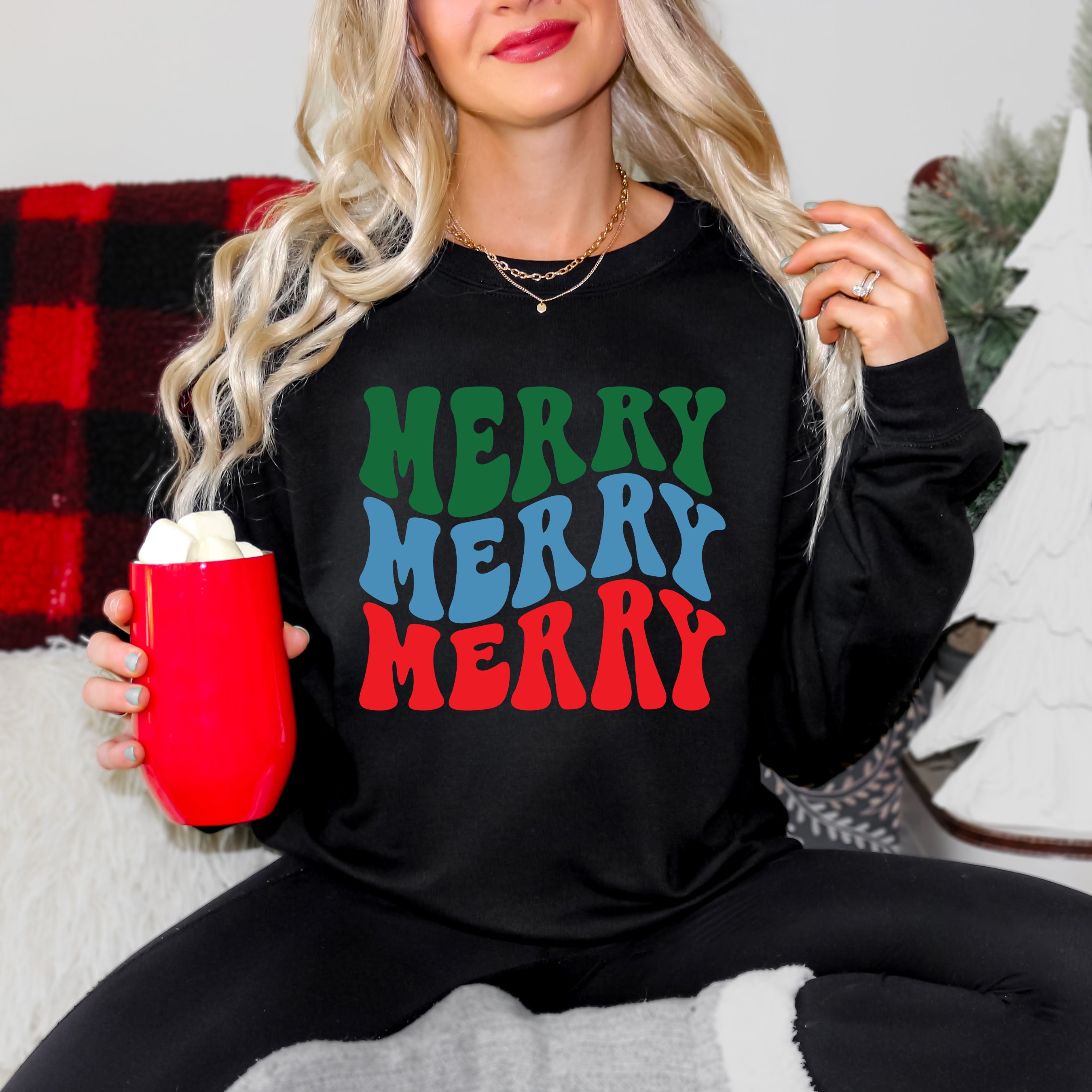 Merry Stacked Colorful | Sweatshirt