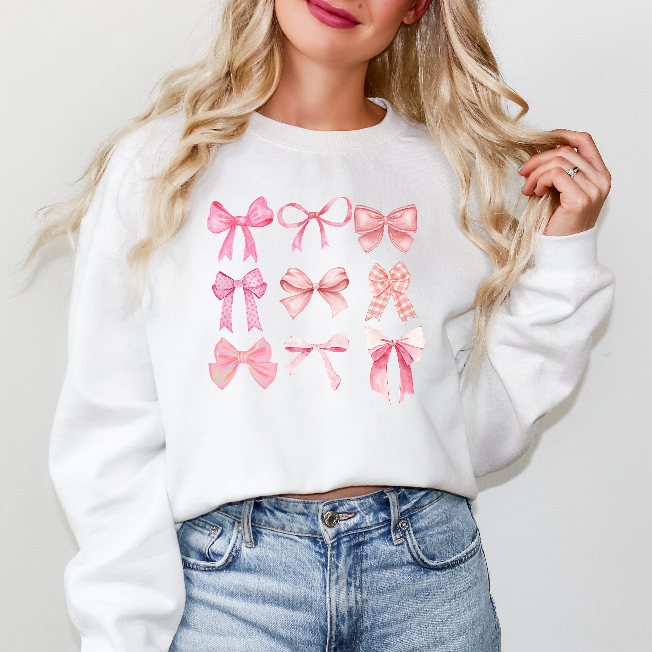 Coquette Pink Bow Chart | Sweatshirt
