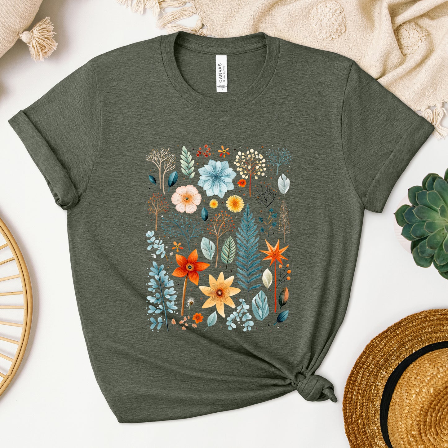 Winter Leaves | Short Sleeve Crew Neck