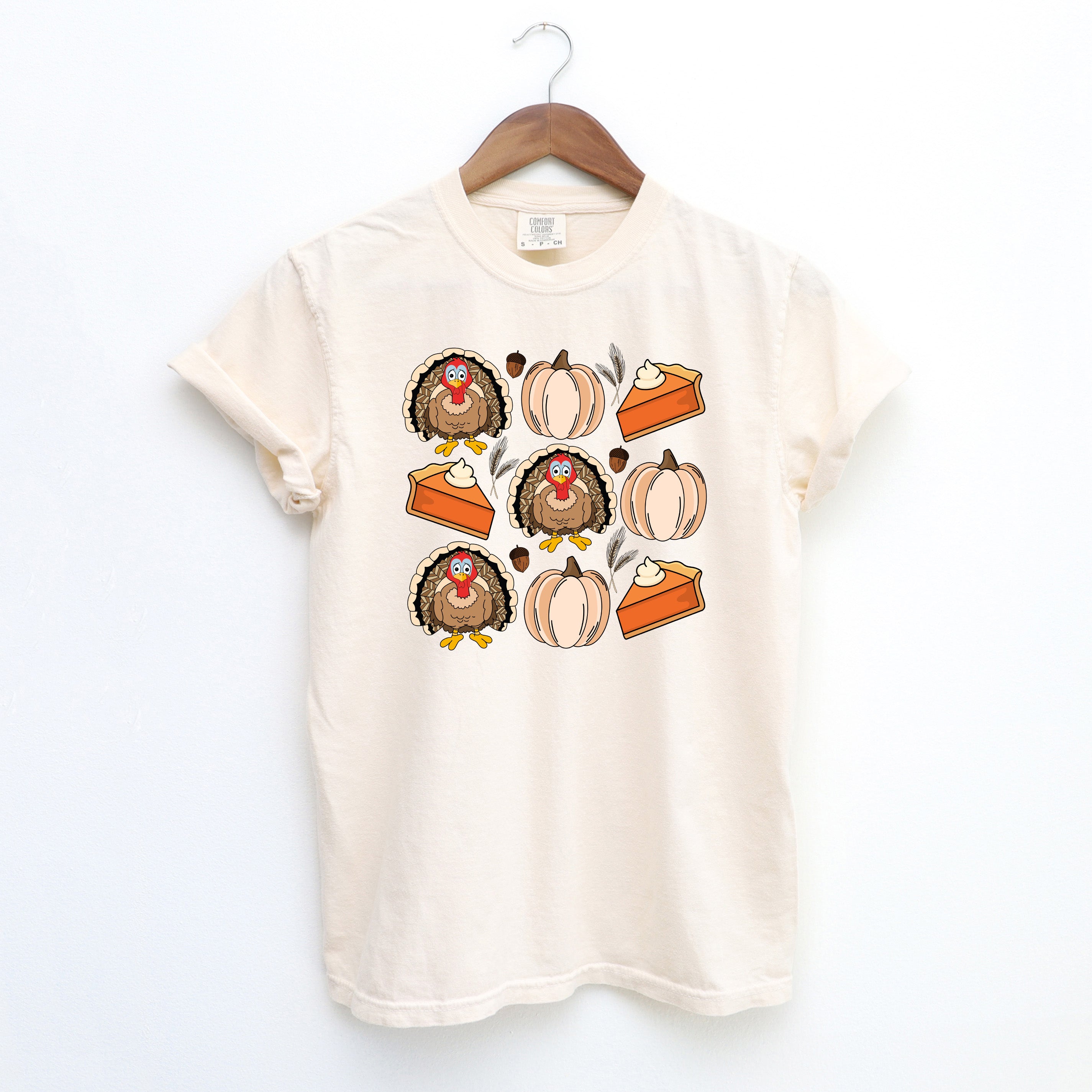 Turkey Pumpkin Pie Grid | Garment Dyed Tee