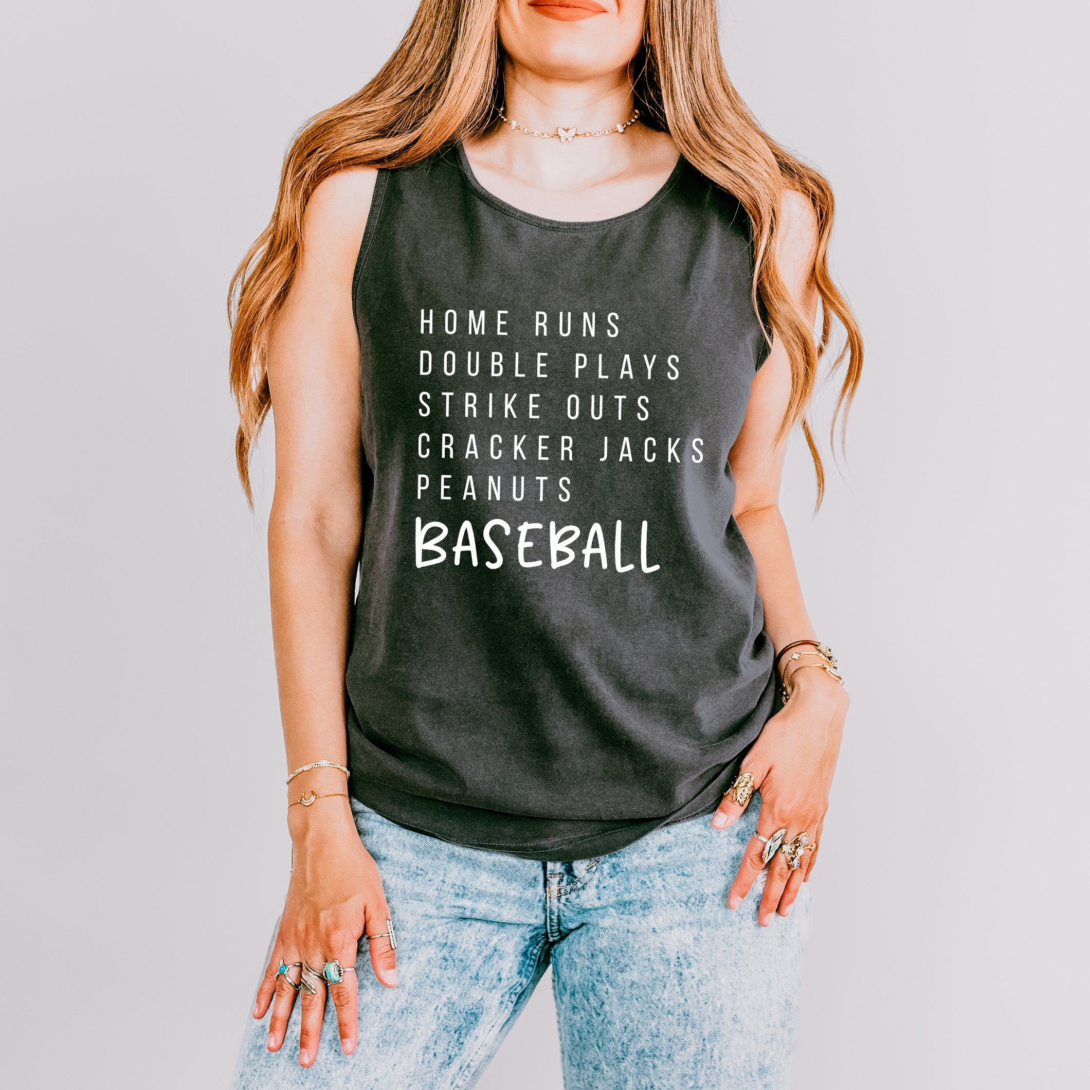 Baseball Words | Garment Dyed Tank