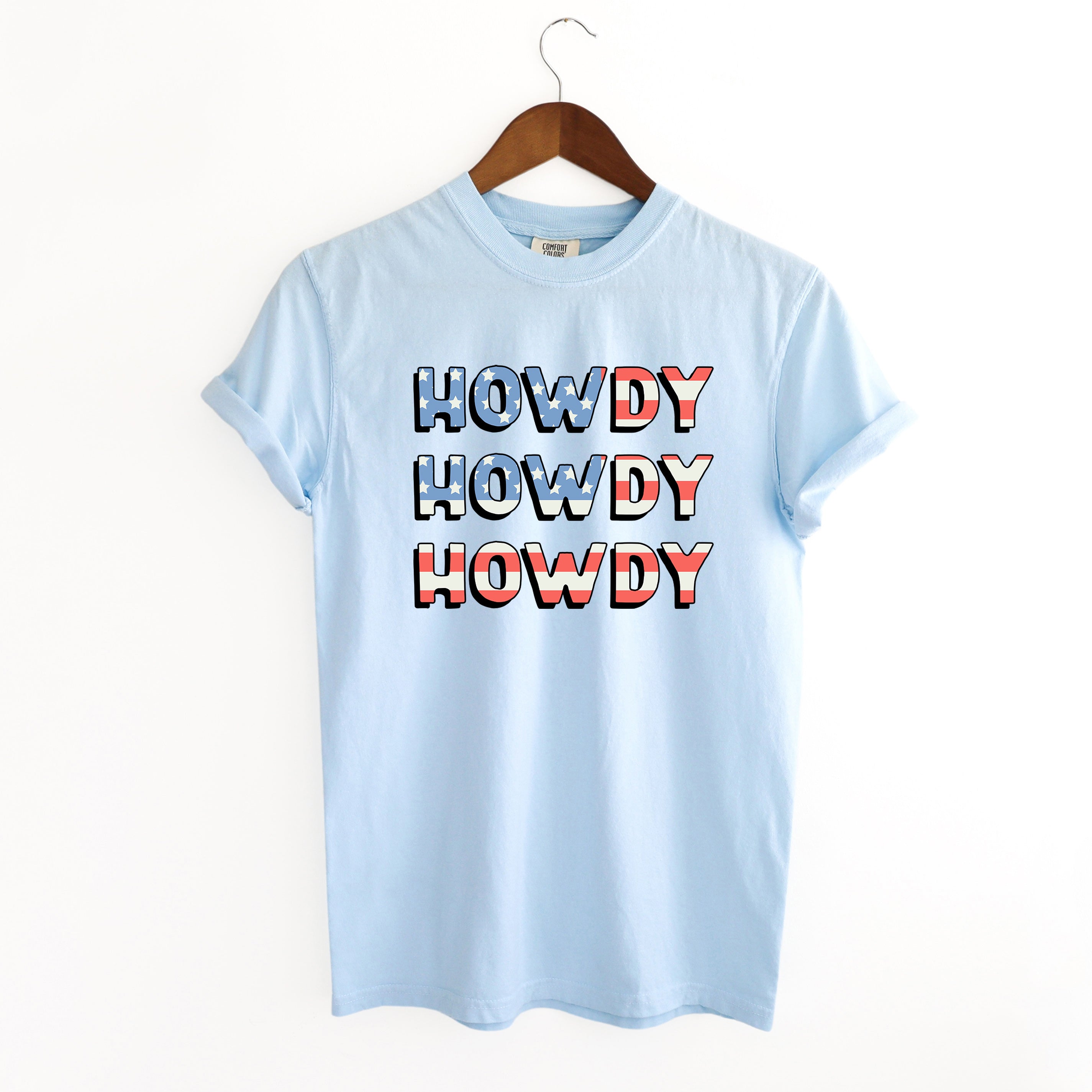 Howdy Flag Stacked | Garment Dyed Short Sleeve Tee