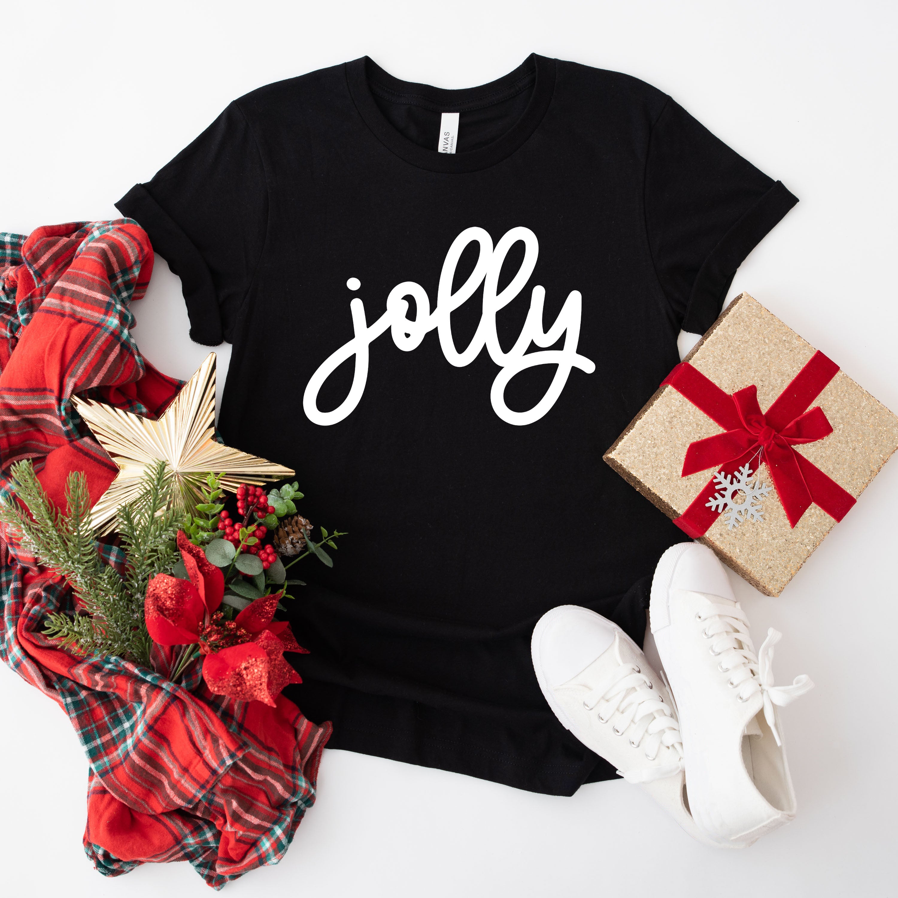 Jolly Bold Cursive | Short Sleeve Crew Neck