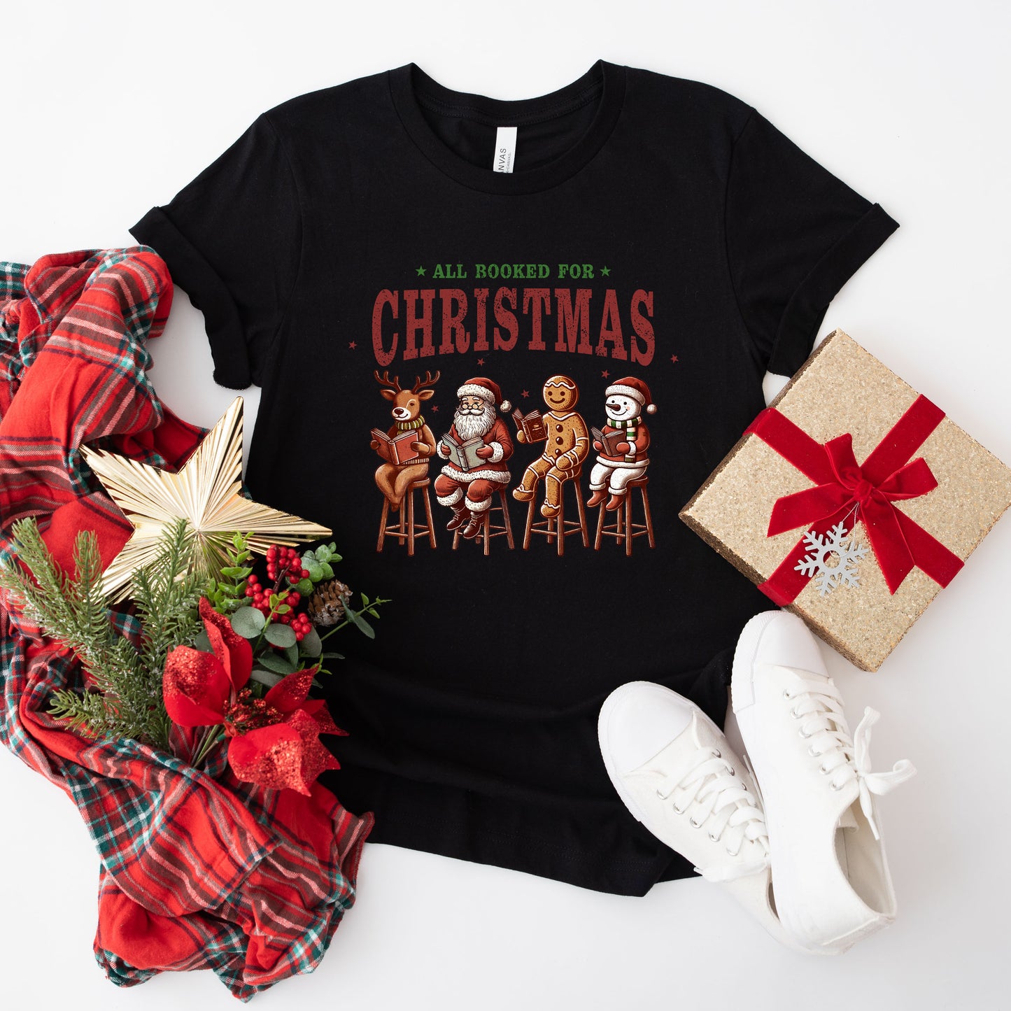 Booked For Christmas Stool | Short Sleeve Graphic Tee