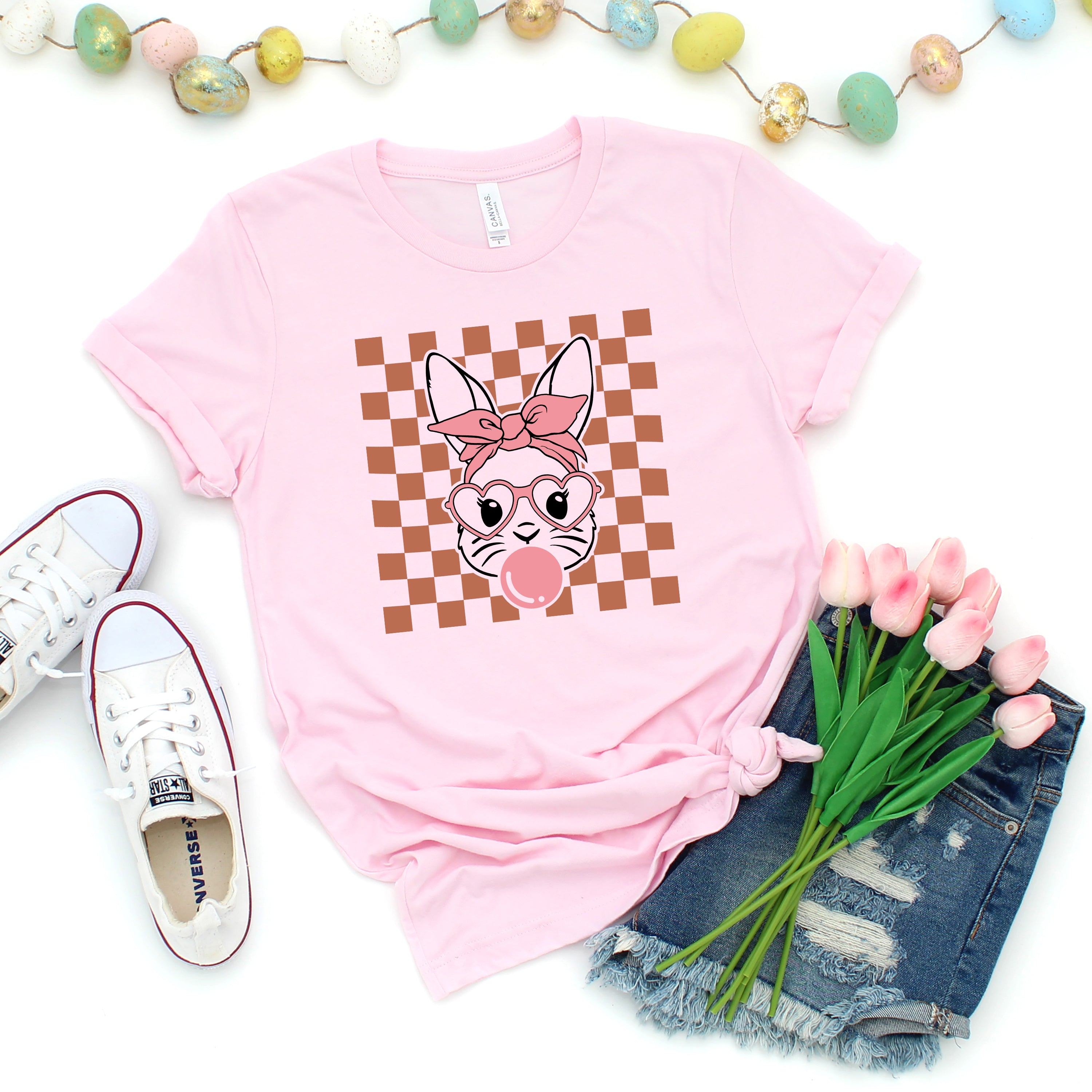 Checkered Bunny | Short Sleeve Graphic Tee