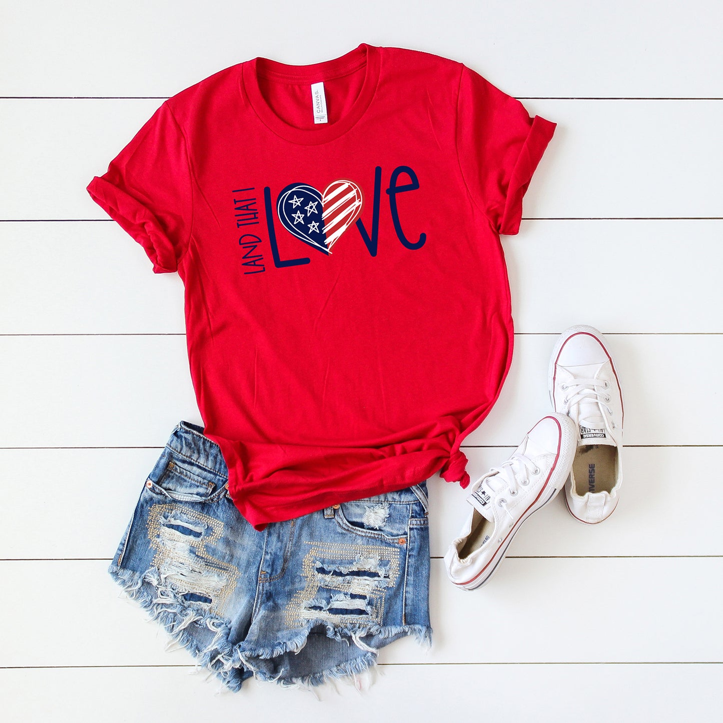 Land That I Love Heart | Short Sleeve Graphic Tee