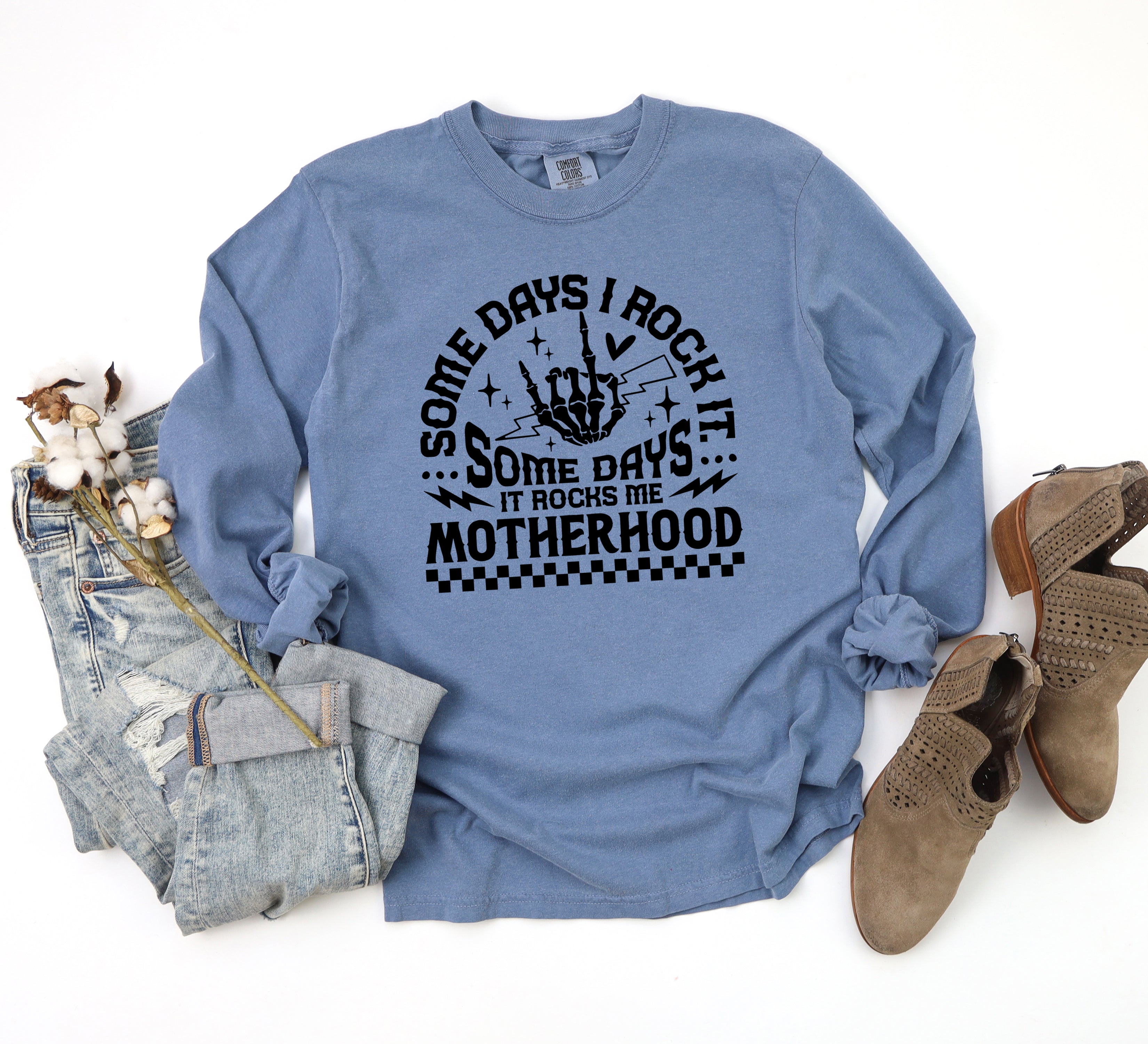 I Rock Motherhood | Garment Dyed Long Sleeve