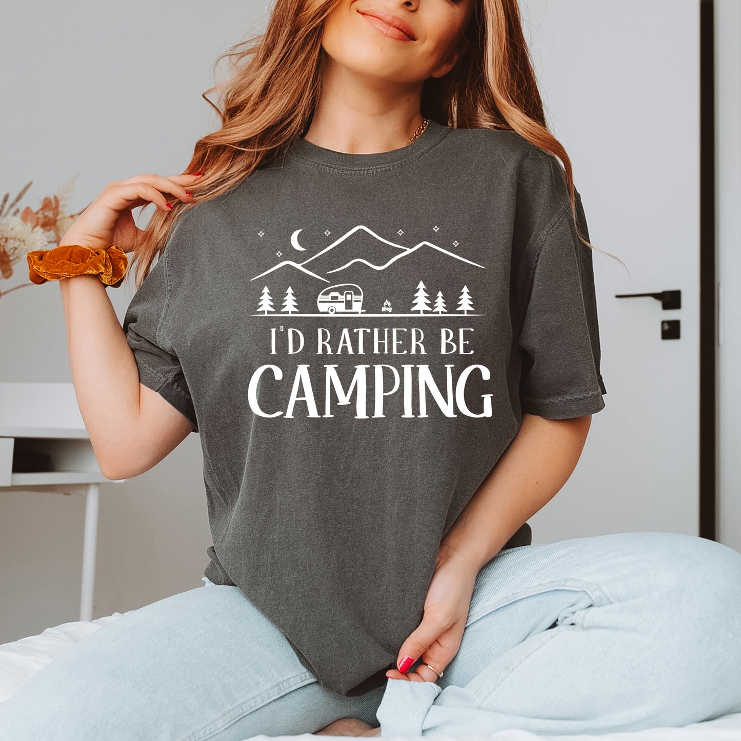Rather Be Camping Camper | Garment Dyed Short Sleeve Tee