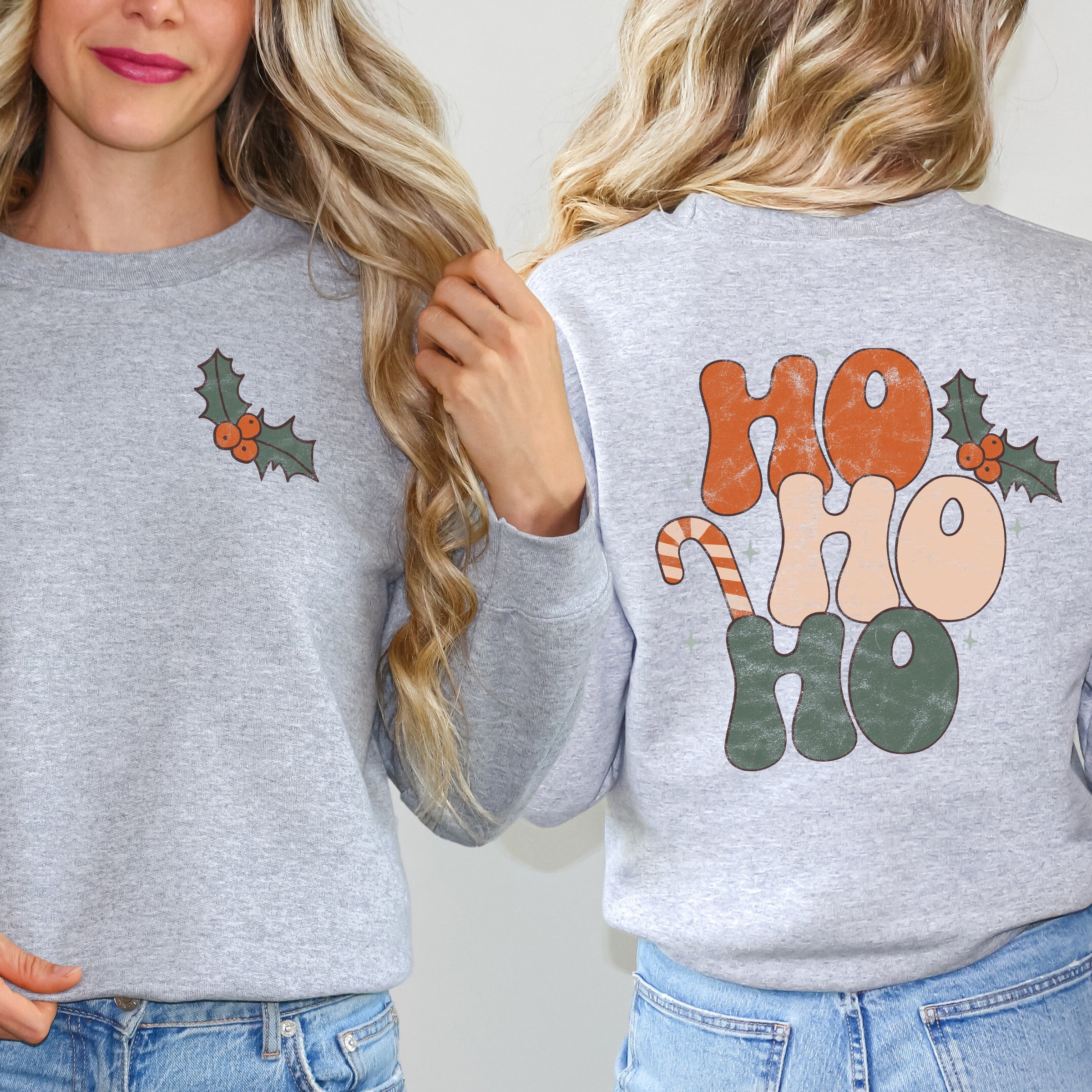 Retro Ho Ho Ho | Sweatshirt Front and Back Design