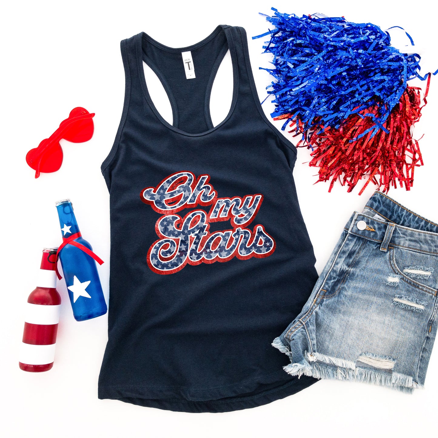 Oh My Stars Cursive | Racerback Tank
