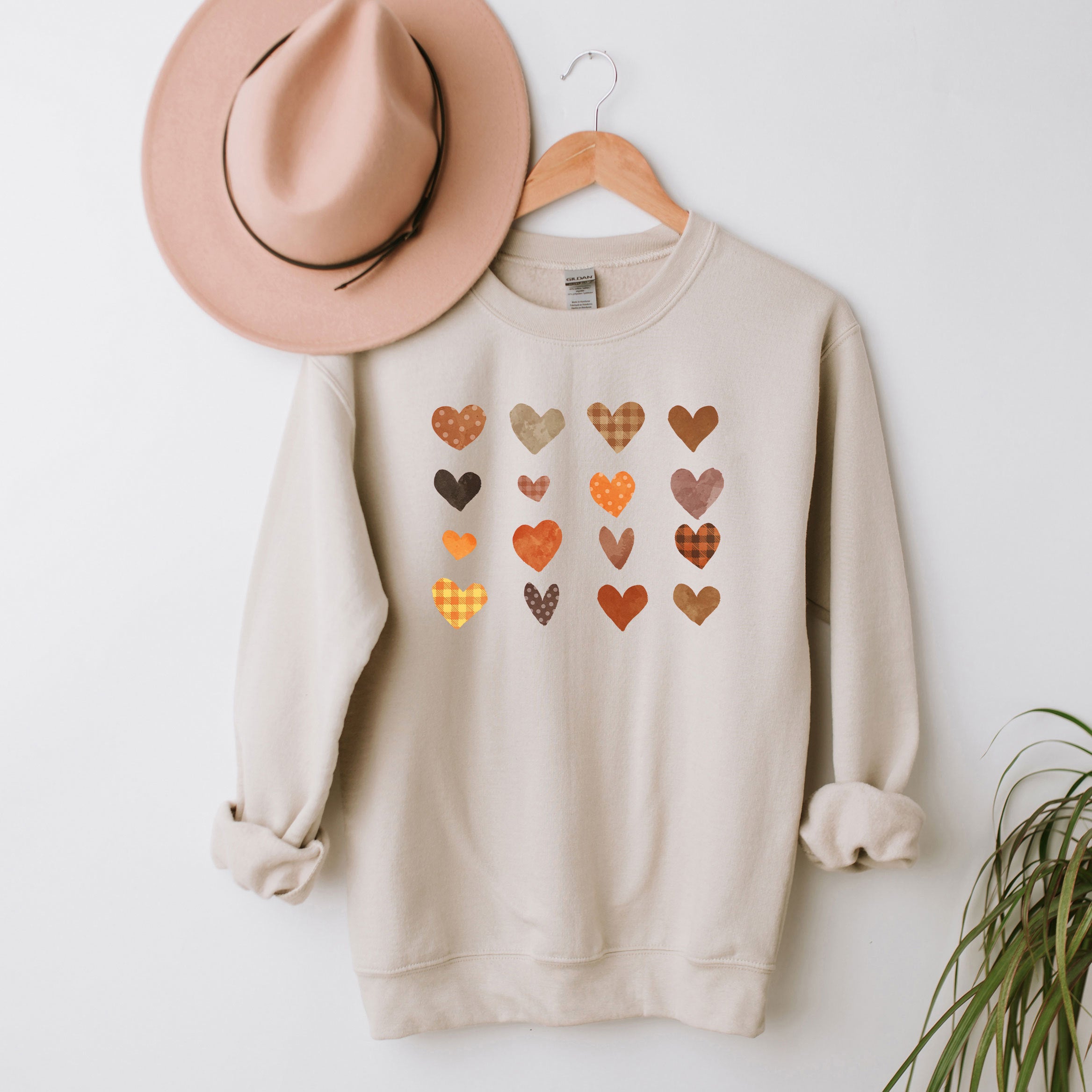 Fall Plaid Hearts | Sweatshirt