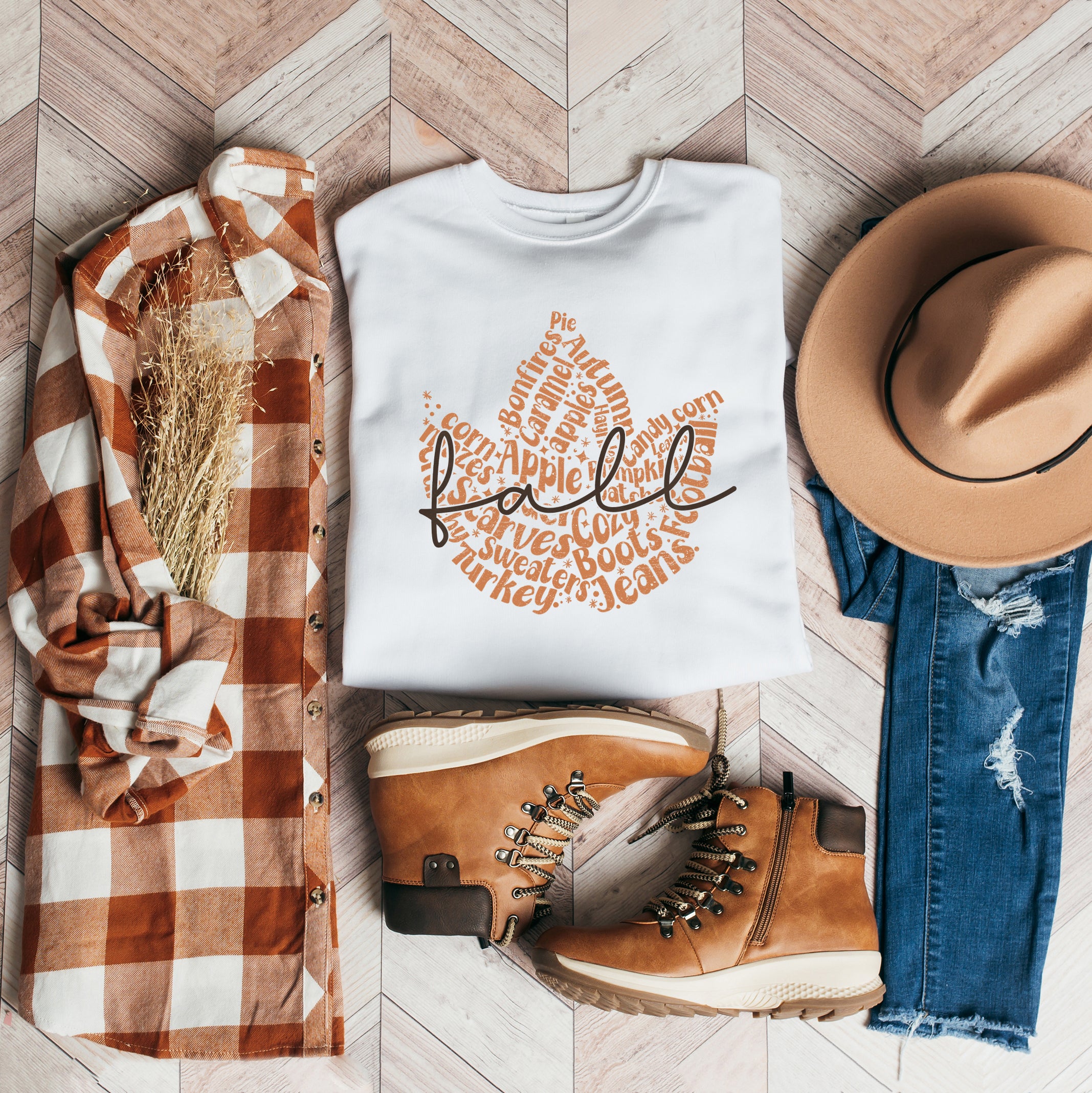 Cursive Fall Leaf | Sweatshirt