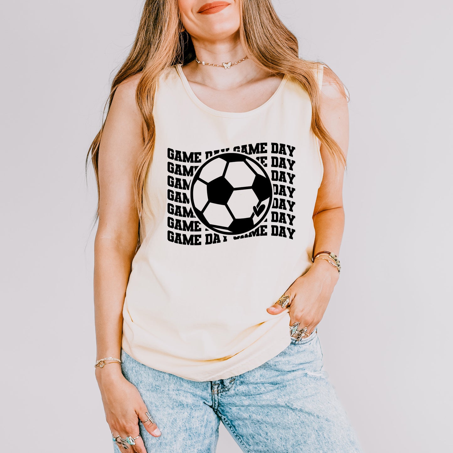 Soccer Game Day Stacked | Garment Dyed Tank