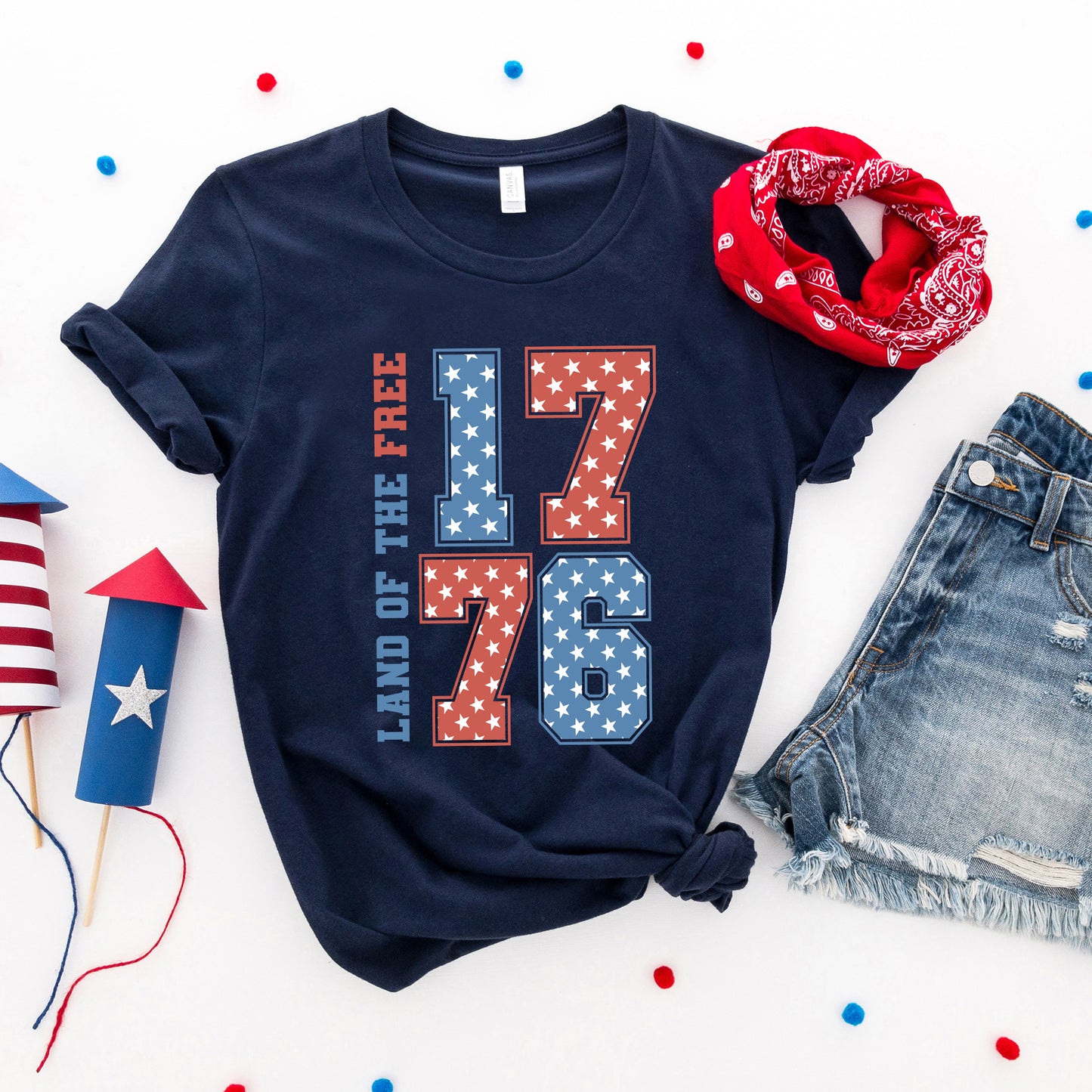 Land Of The Free Retro Stars | Short Sleeve Graphic Tee