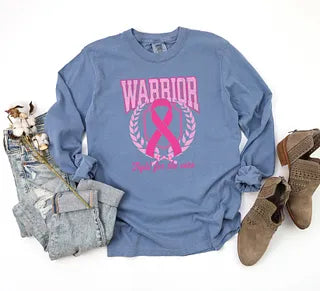 Pink Ribbon Warrior | Garment Dyed Long Sleeve