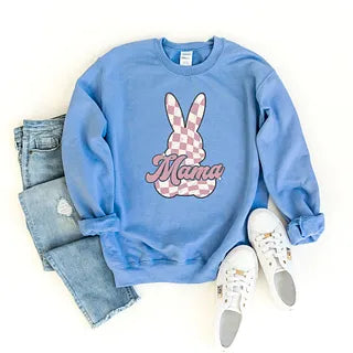 Checkered Bunny Mama | Sweatshirt