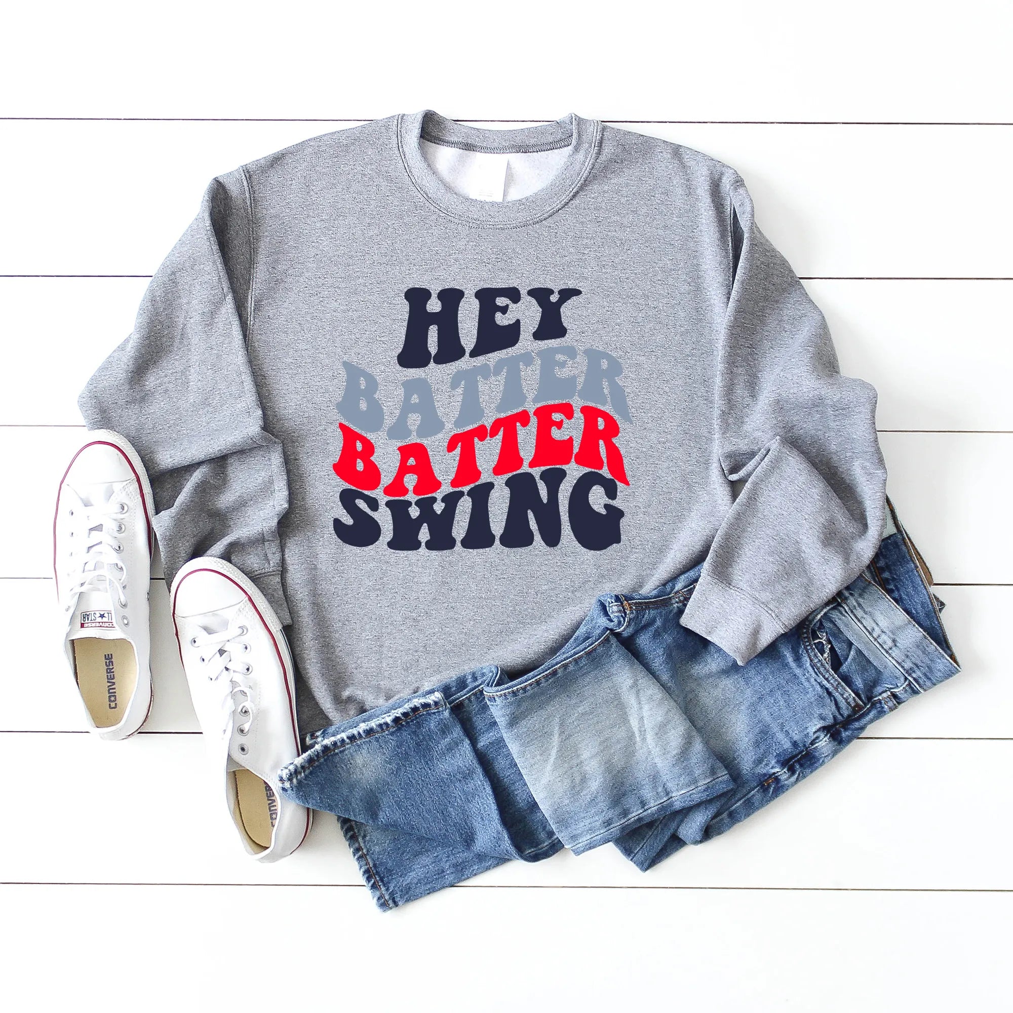 Batter Batter Swing Stacked | Sweatshirt