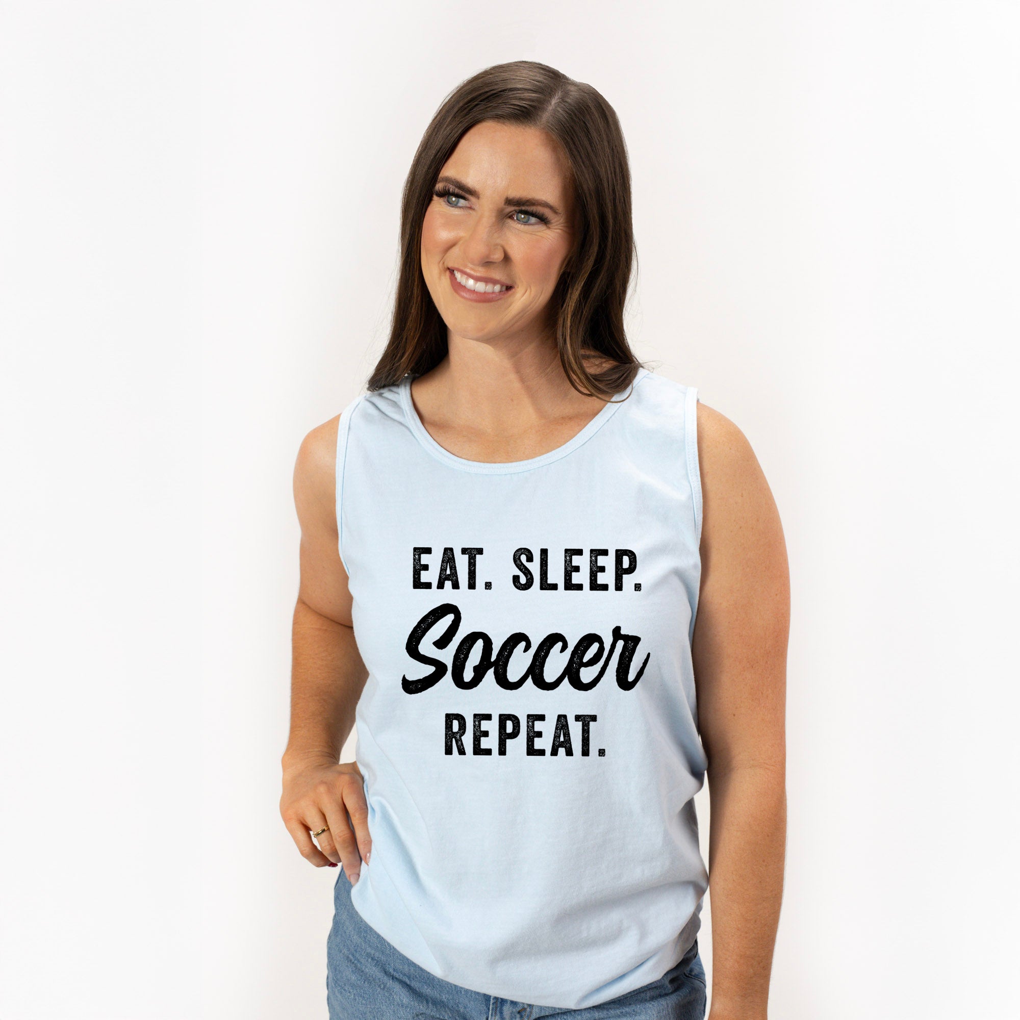 Eat Sleep Soccer Repeat | Garment Dyed Tank