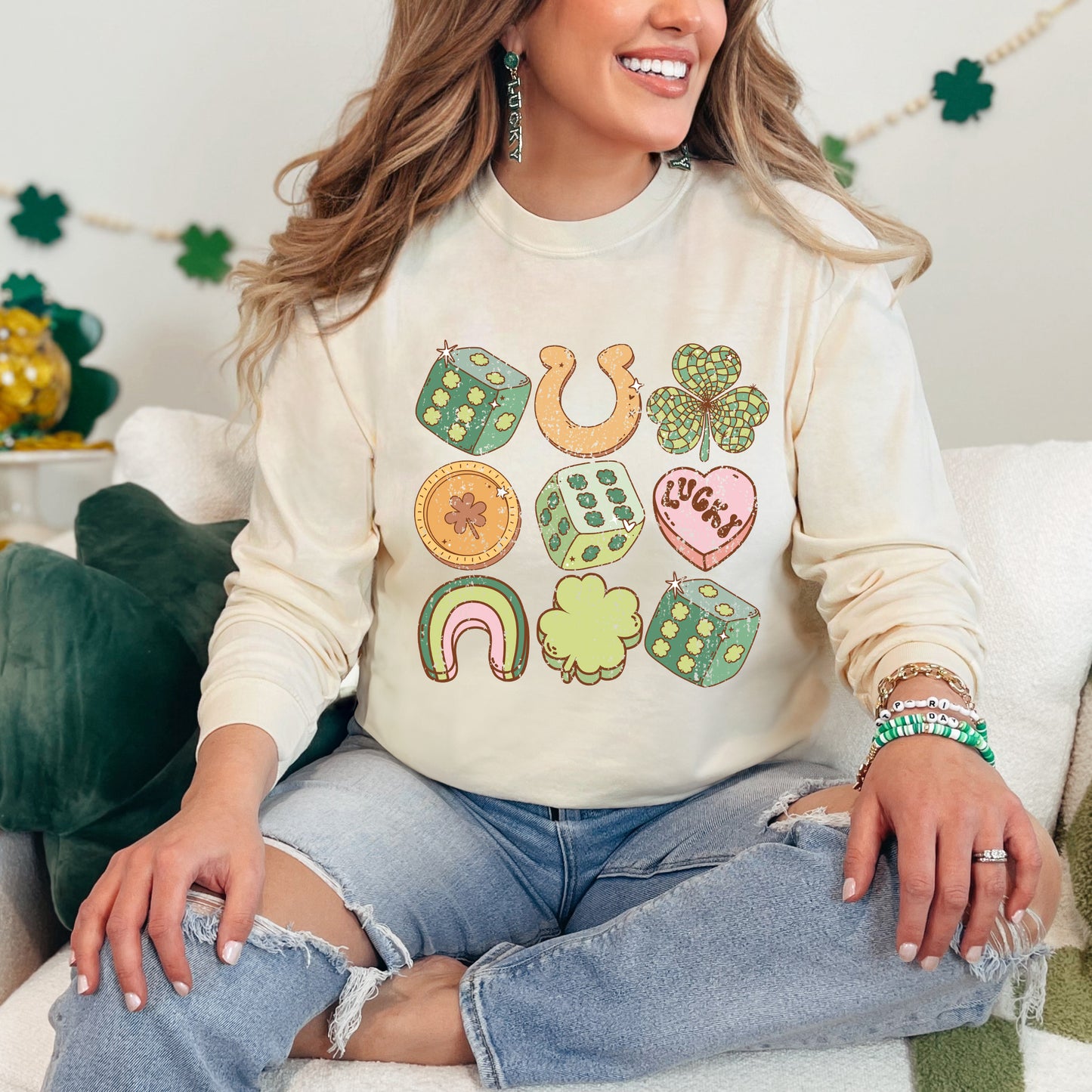 St. Patrick's Charm Chart | Garment Dyed Long Sleeve