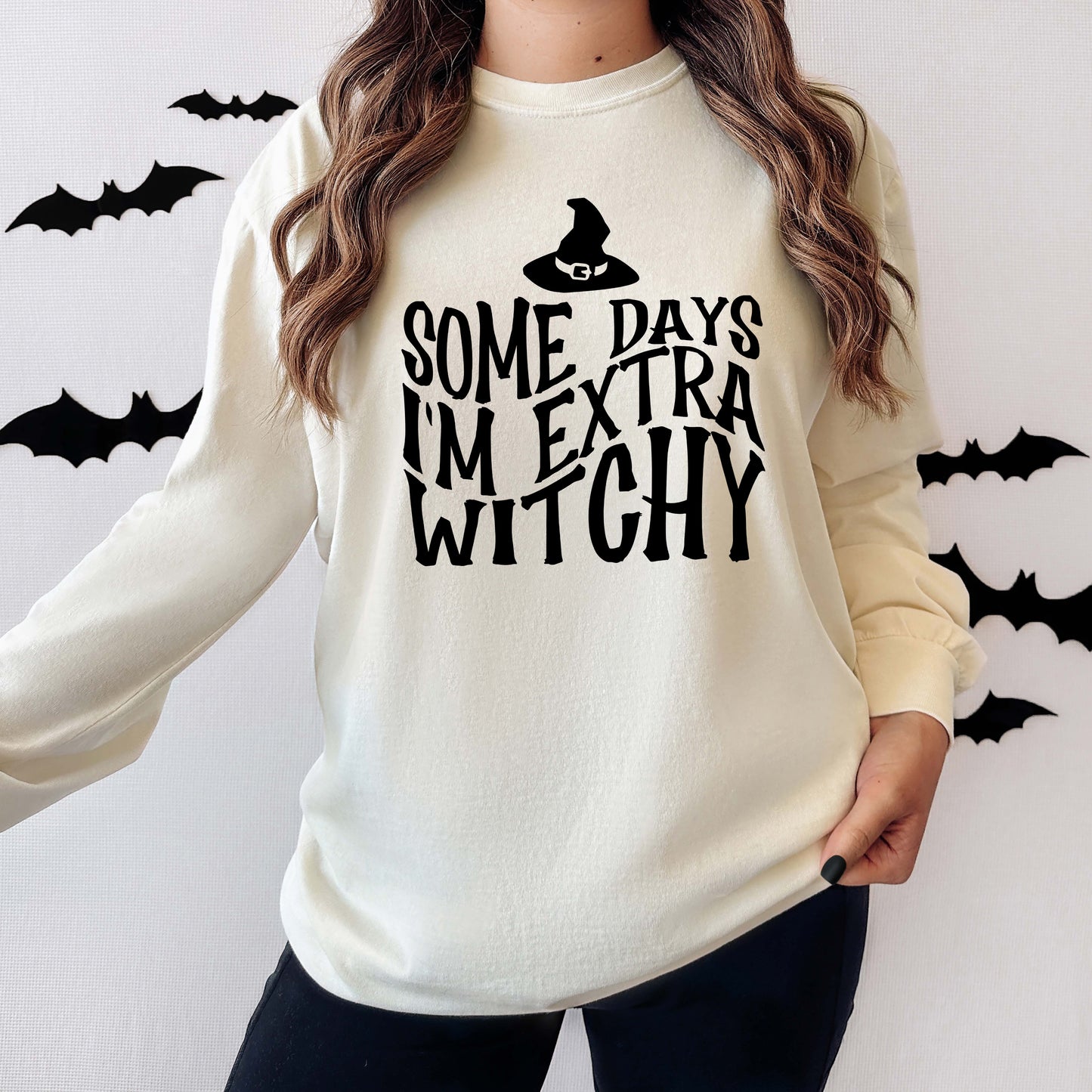 I'm Extra Witchy Wavy | Garment Dyed Long Sleeve