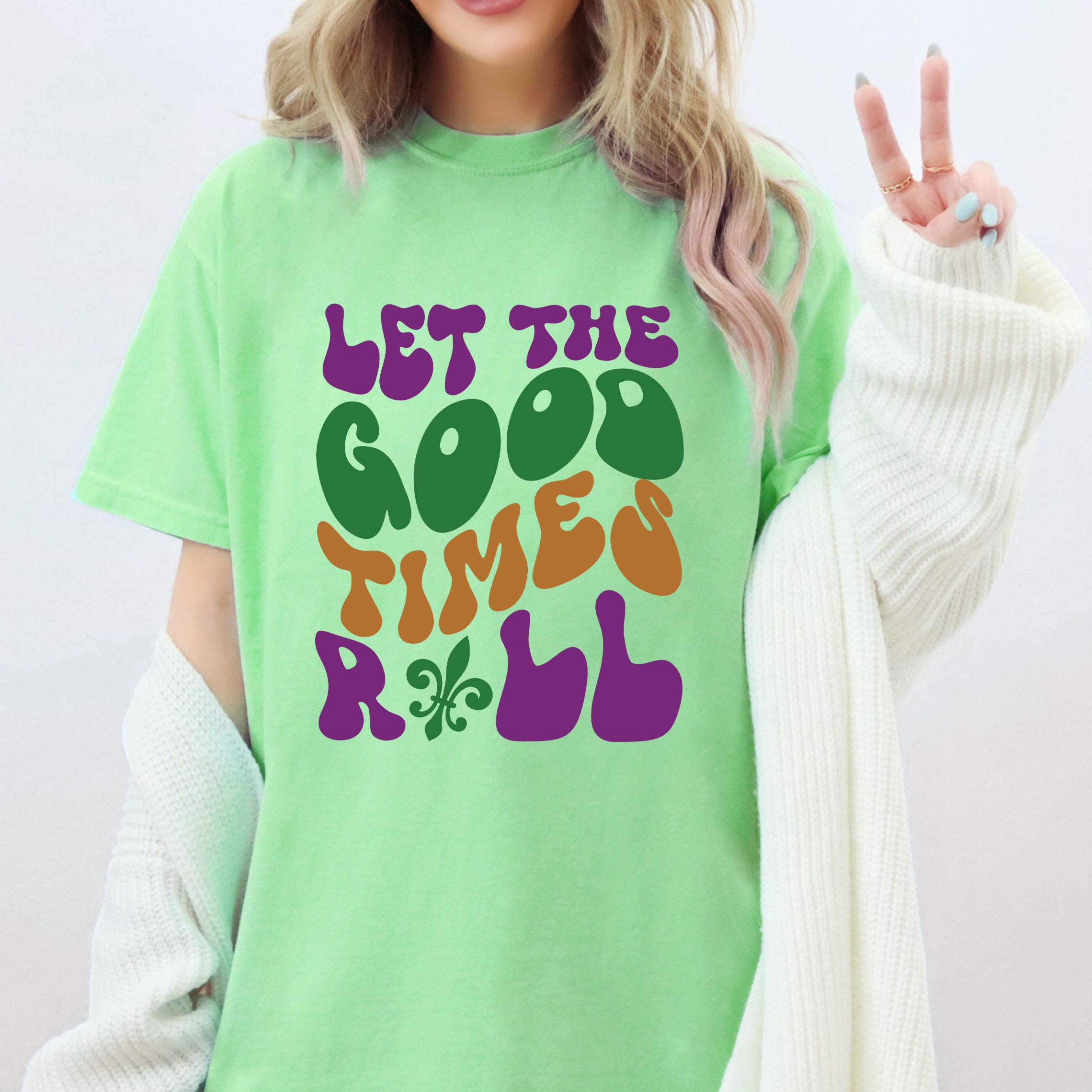 Let The Good Times Roll Mardi Gras | Garment Dyed Tee