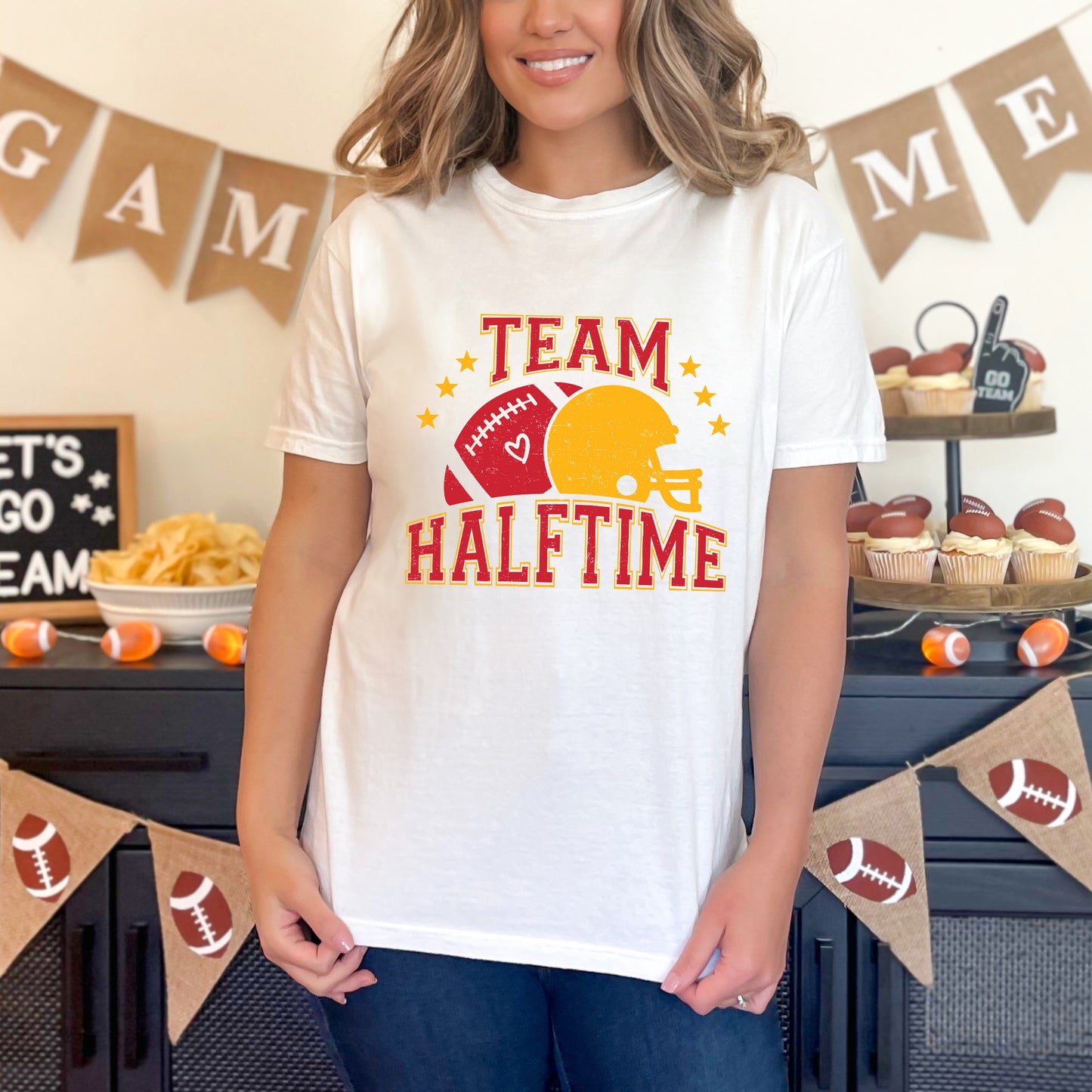 Team Halftime Distressed - Red | Garment Dyed Tee