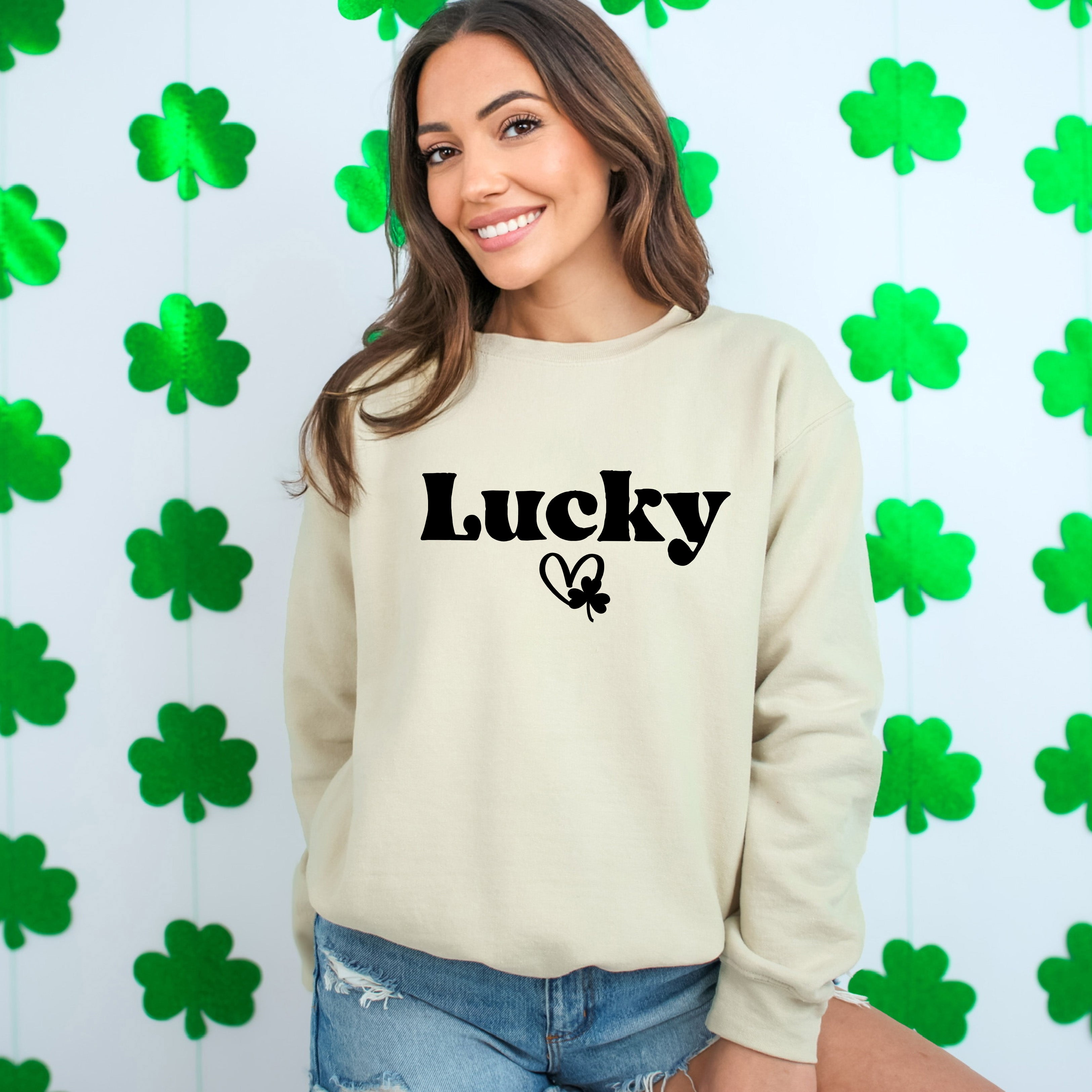 Lucky With Heart And Clover | Sweatshirt