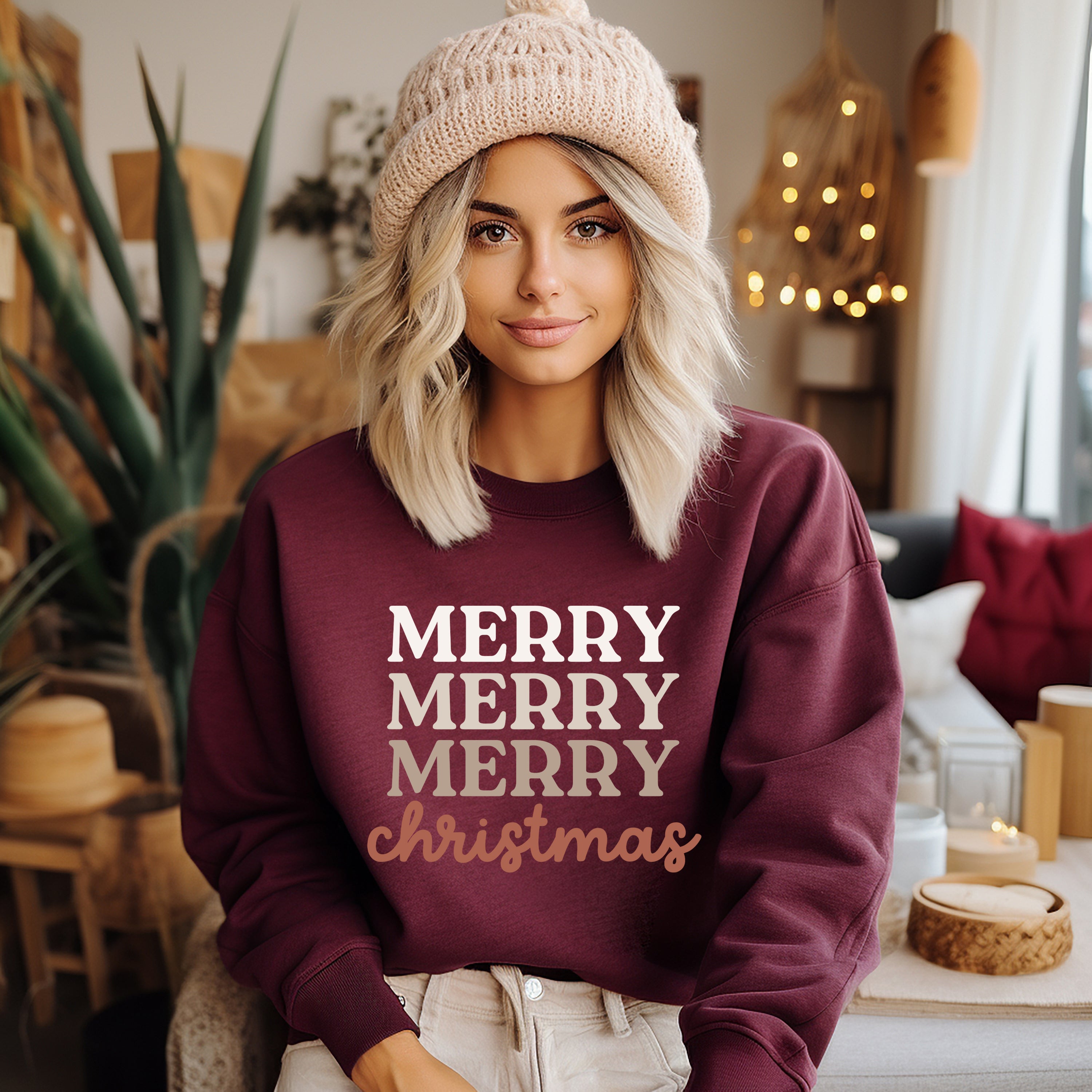 Merry Christmas Cursive | Sweatshirt