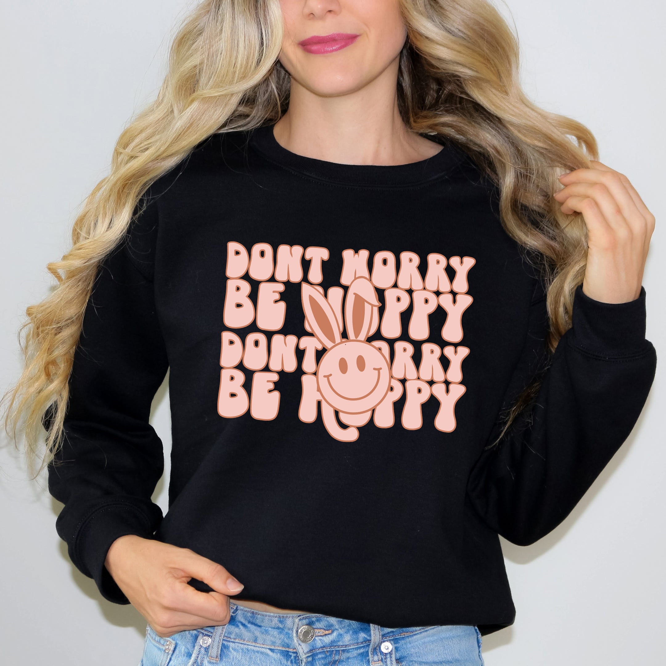 Don't Worry Be Hoppy Stacked | Sweatshirt