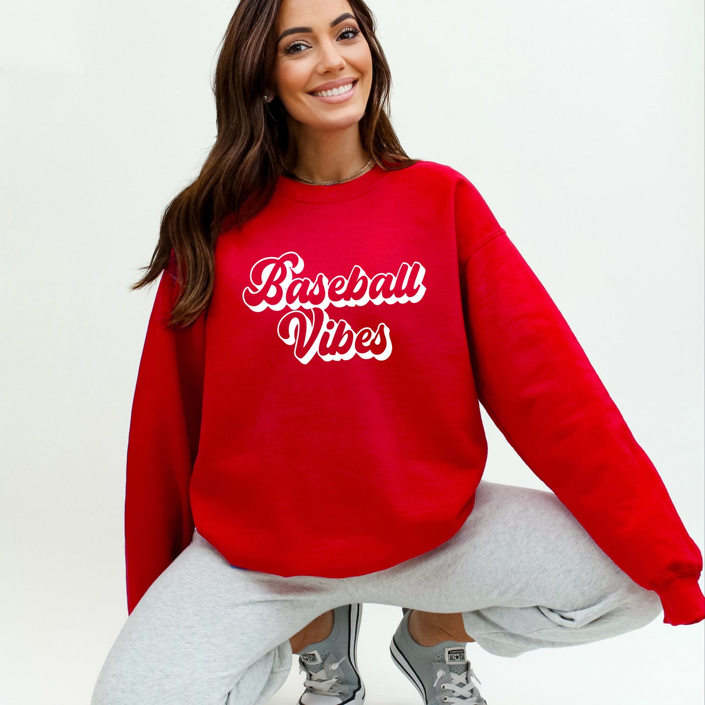 Baseball Vibes Cursive | Sweatshirt