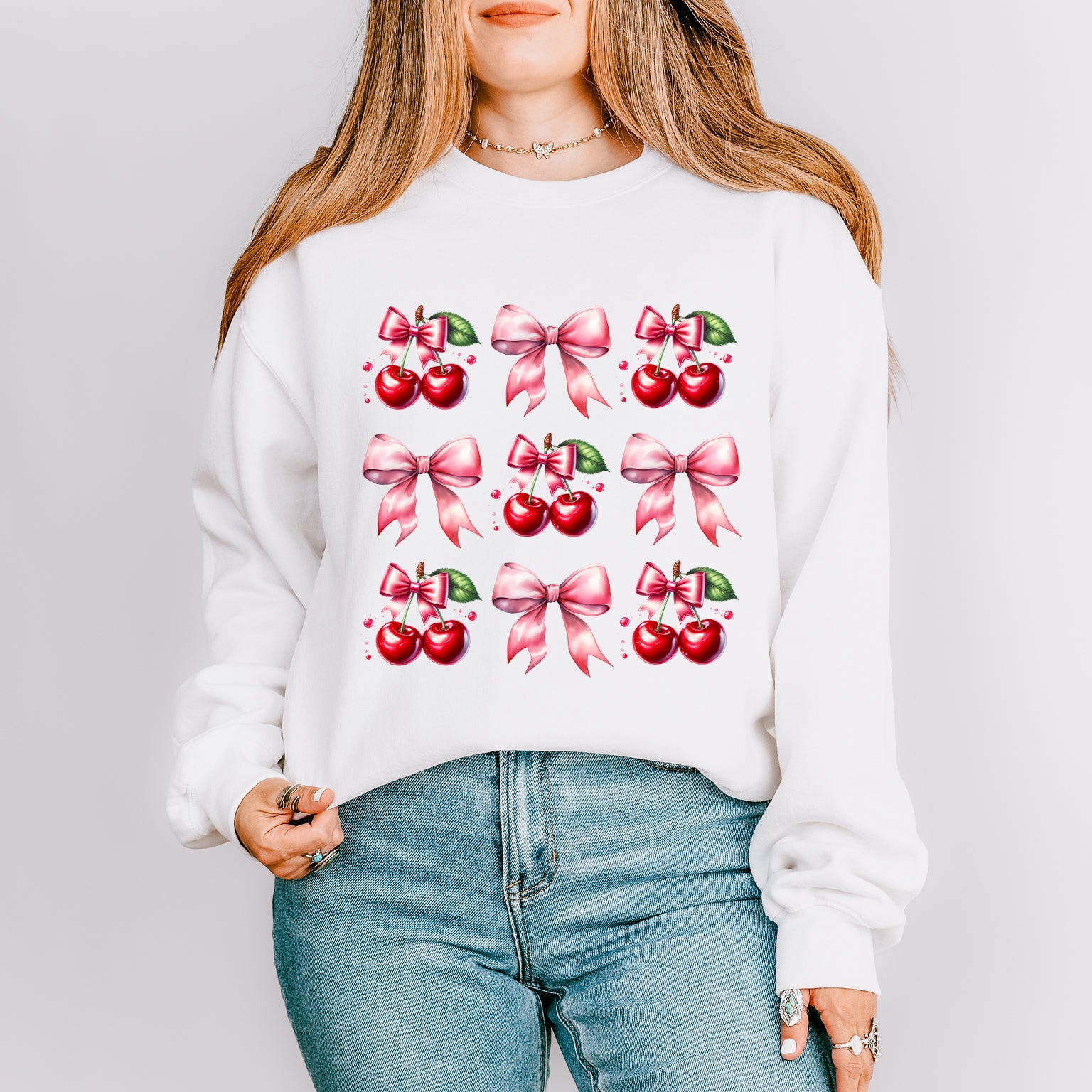 Coquette Pink Cherry Chart | Sweatshirt