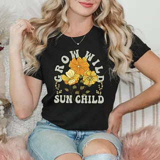 Grow Wild Sun Child Colorful |Short Sleeve Crew Neck