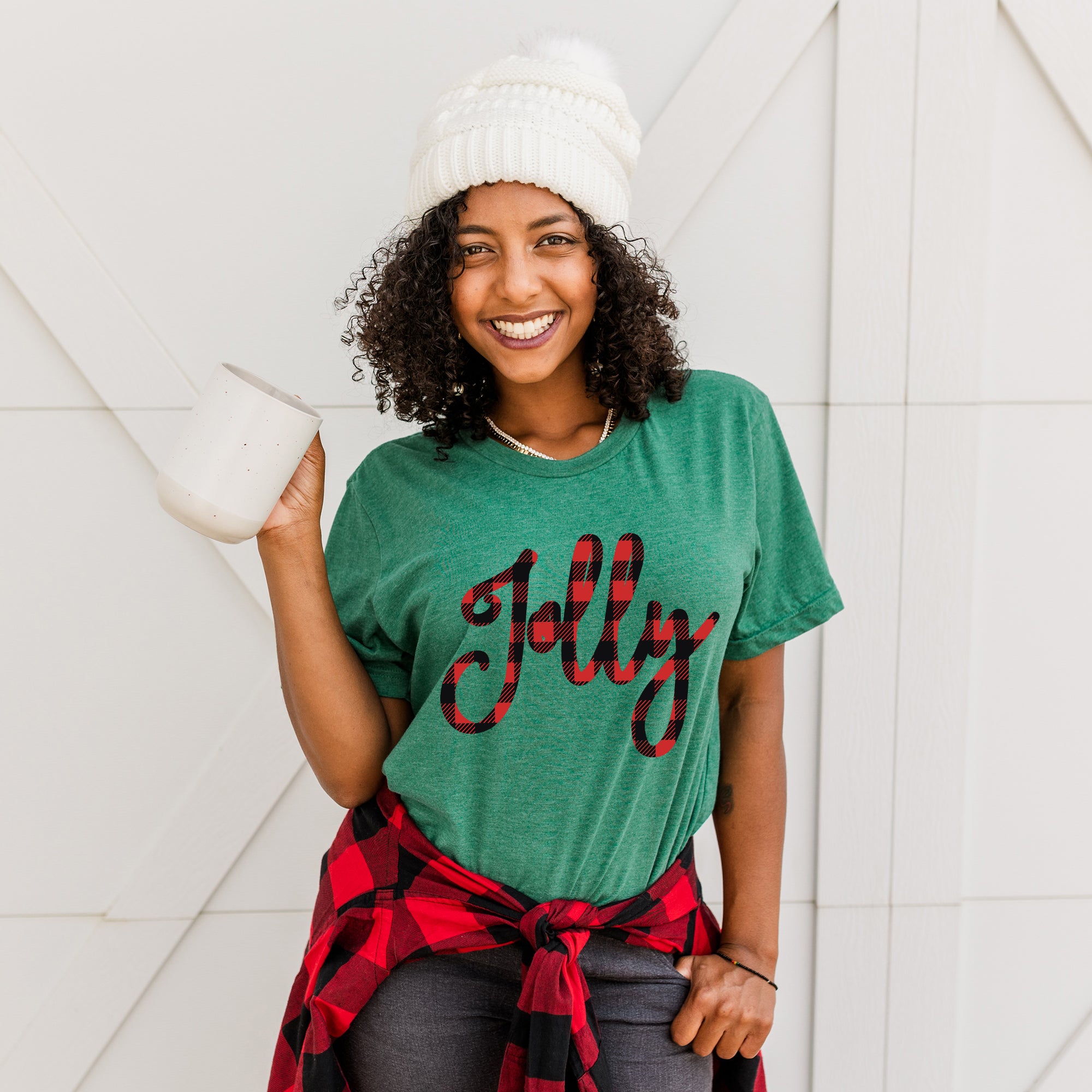 Jolly Plaid | Short Sleeve Crew Neck