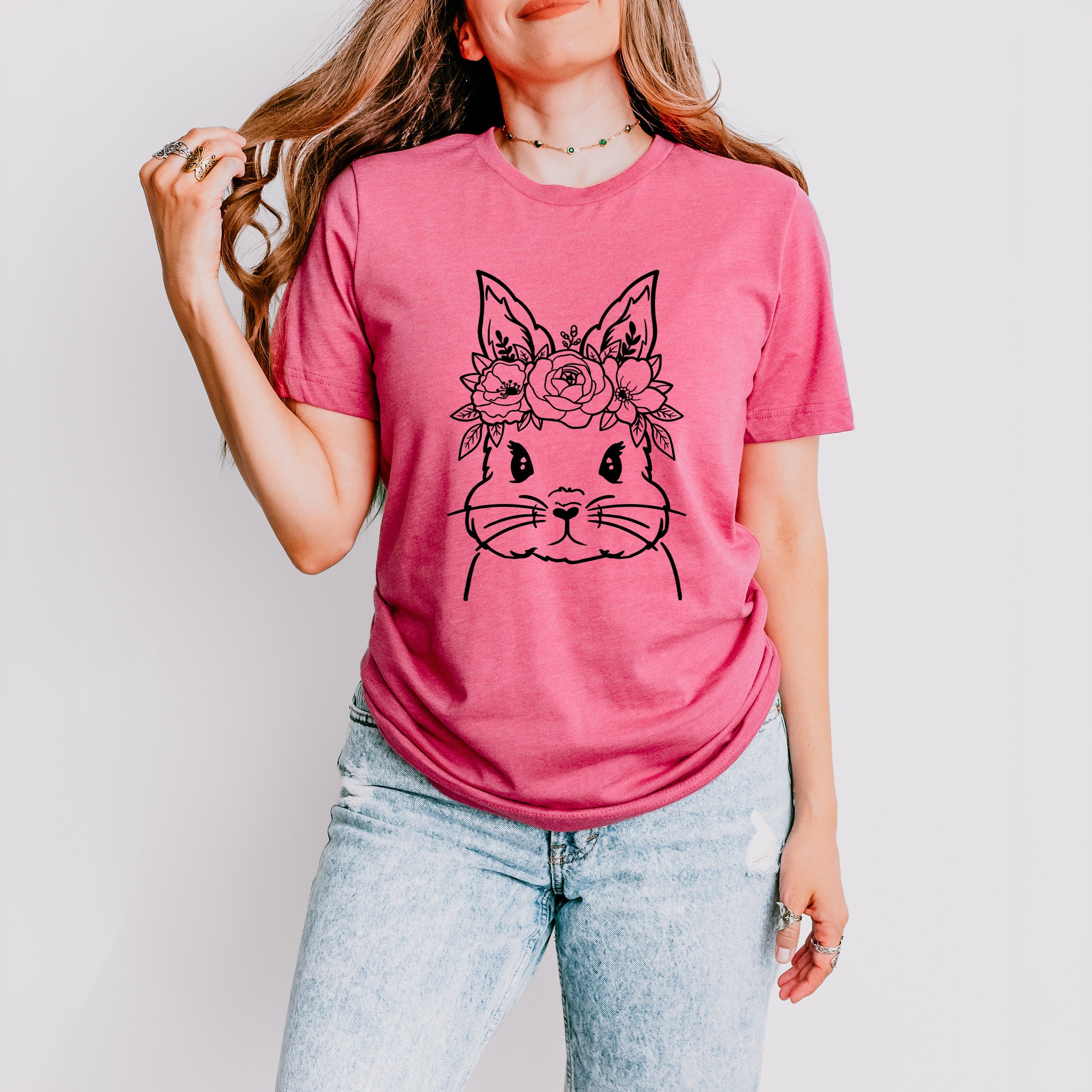 Bunny Face Floral | Short Sleeve Graphic Tee