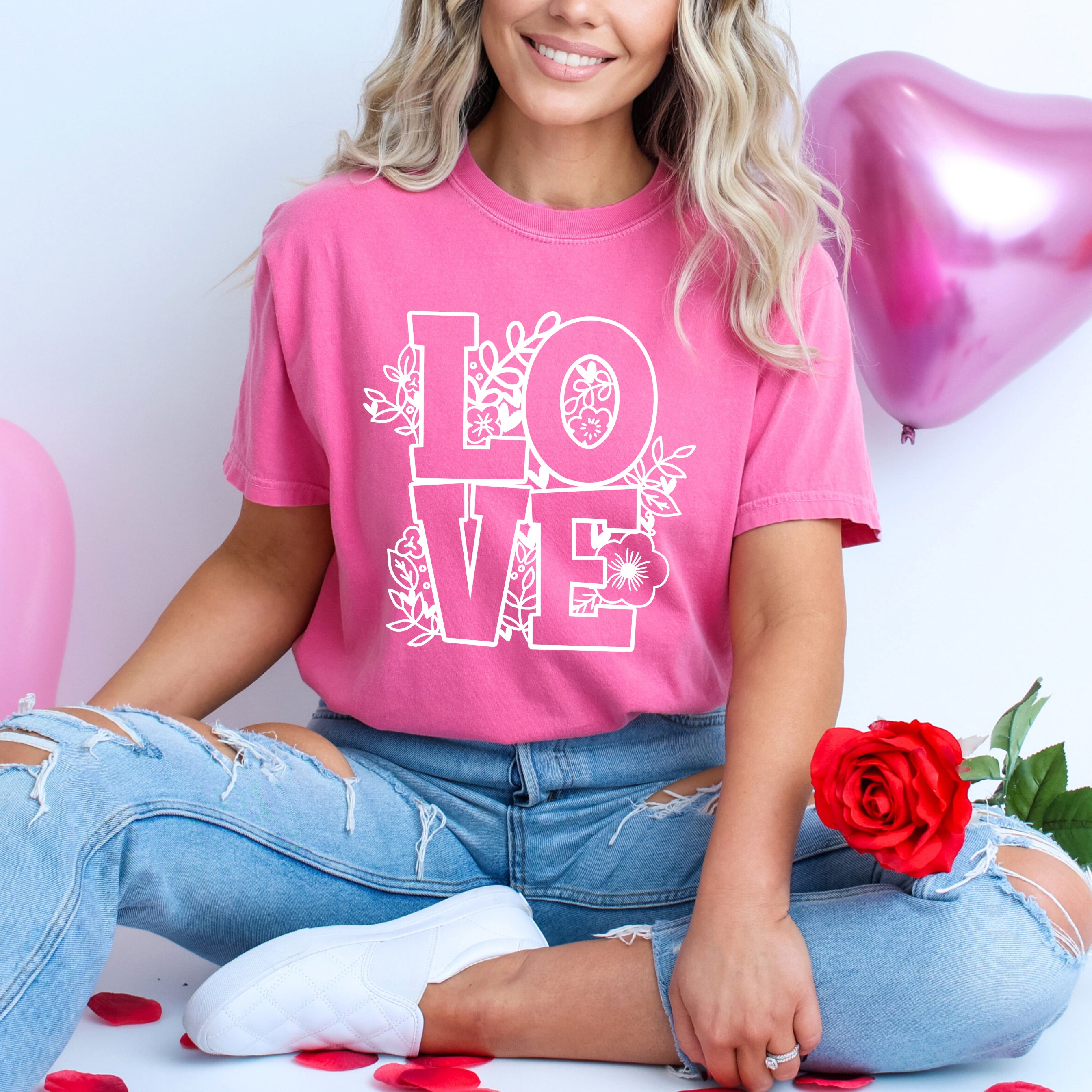 Love Floral| Garment Dyed Tee