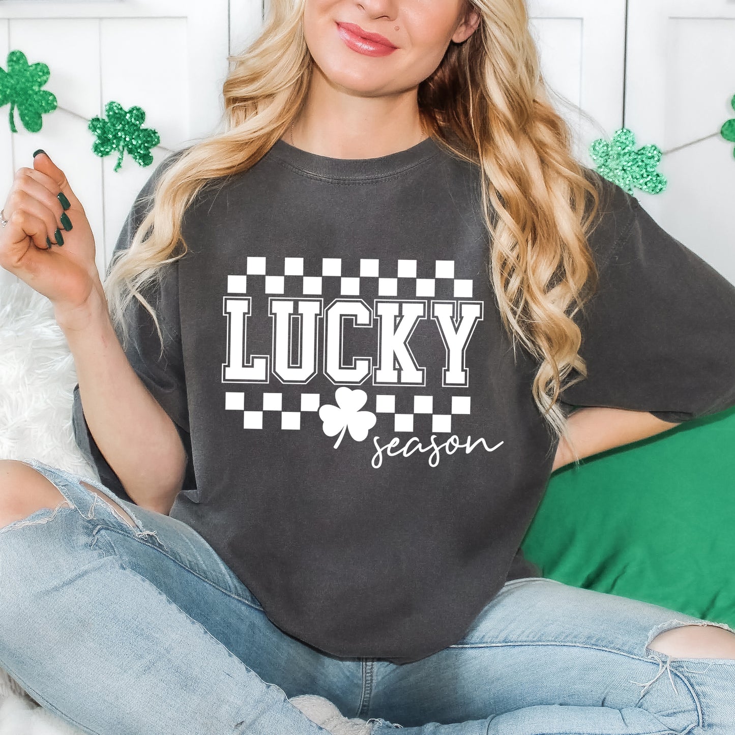 Lucky Season Checkered | Garment Dyed Tee