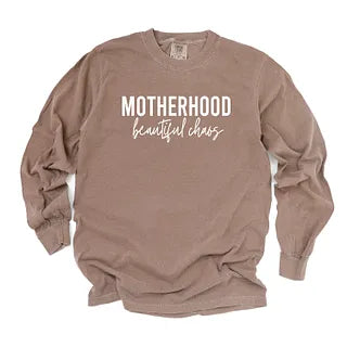 Motherhood Beautiful Chaos | Garment Dyed Long Sleeve
