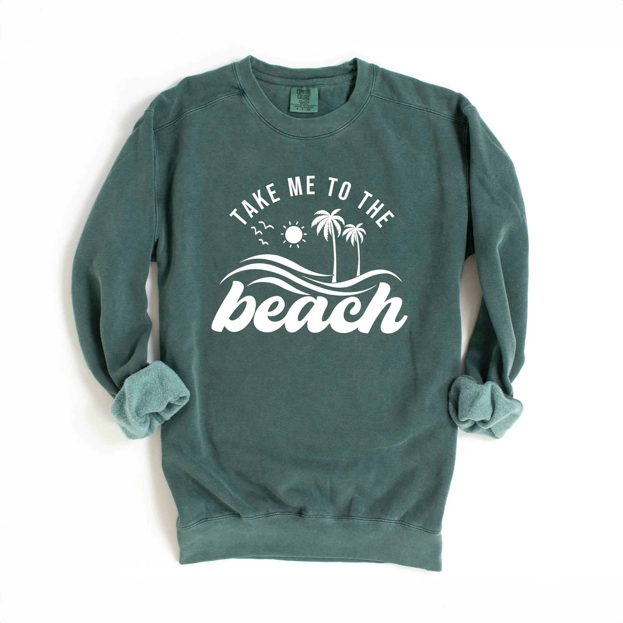 Take Me To The Beach Wave | Garment Dyed Sweatshirt