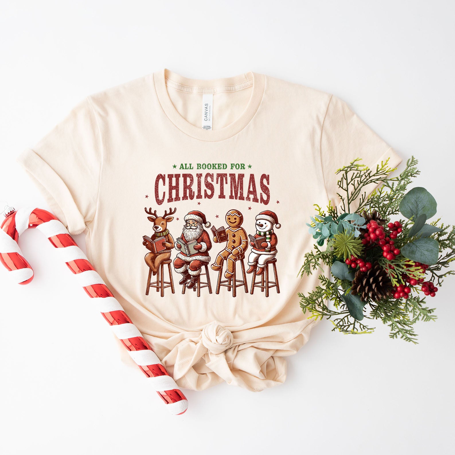 Booked For Christmas Stool | Short Sleeve Graphic Tee