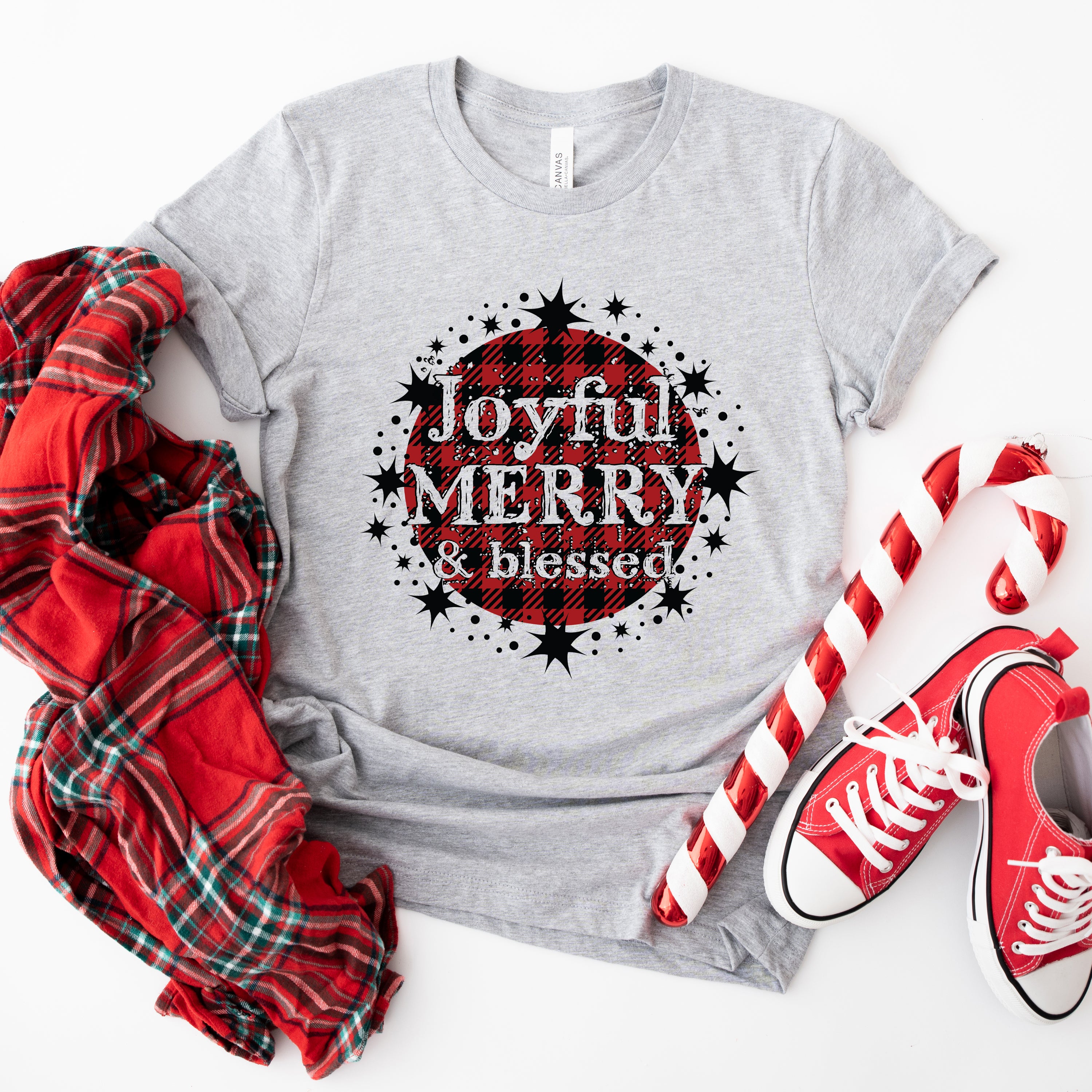 Joyful Merry And Blessed | Short Sleeve Crew Neck