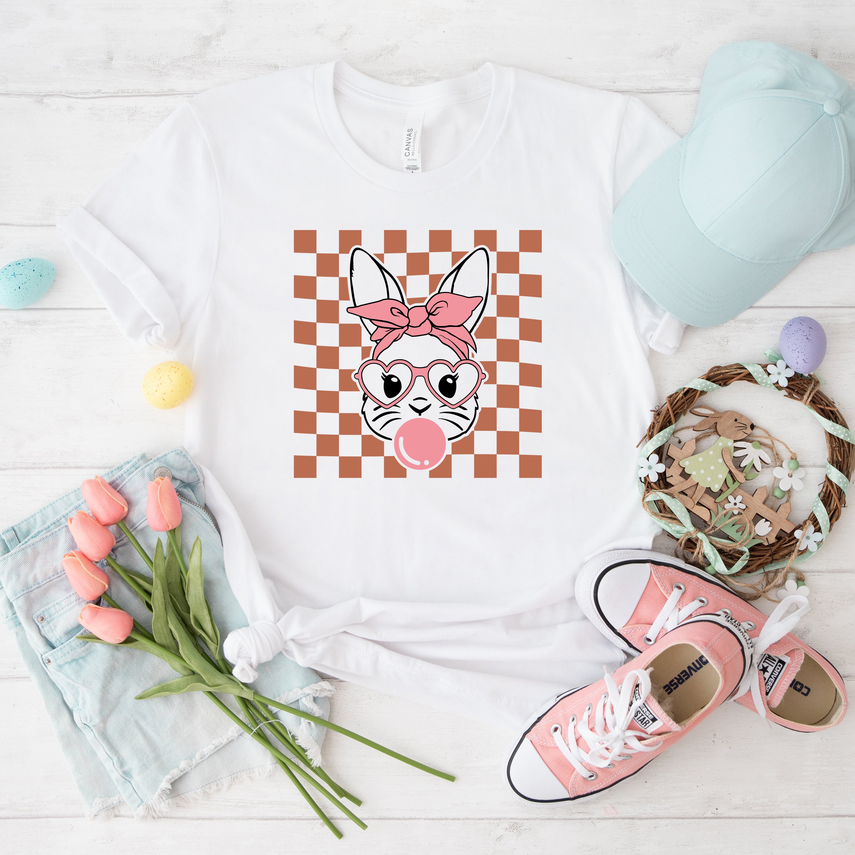 Checkered Bunny | Short Sleeve Graphic Tee