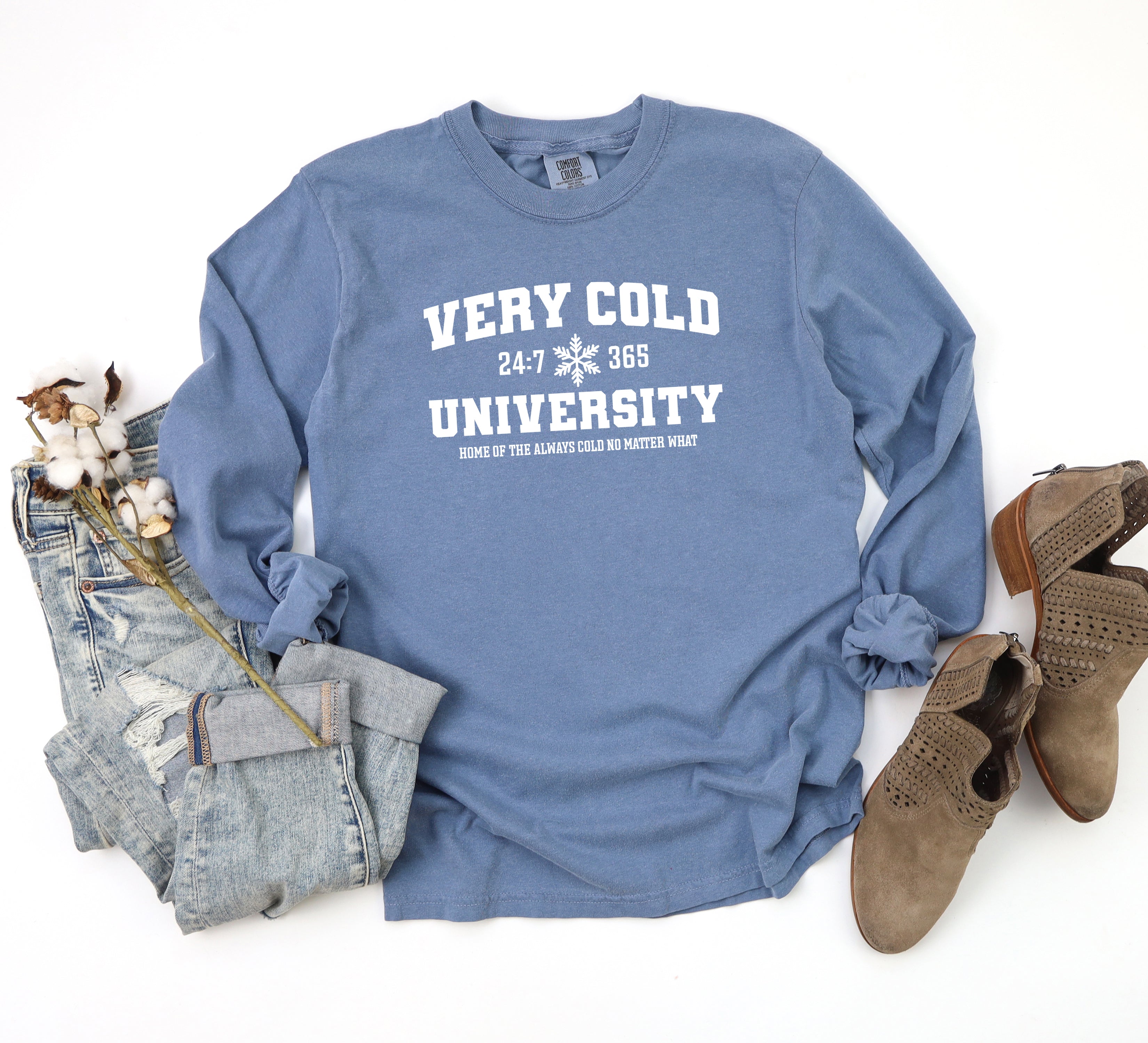 Very Cold University | Garment Dyed Long Sleeve